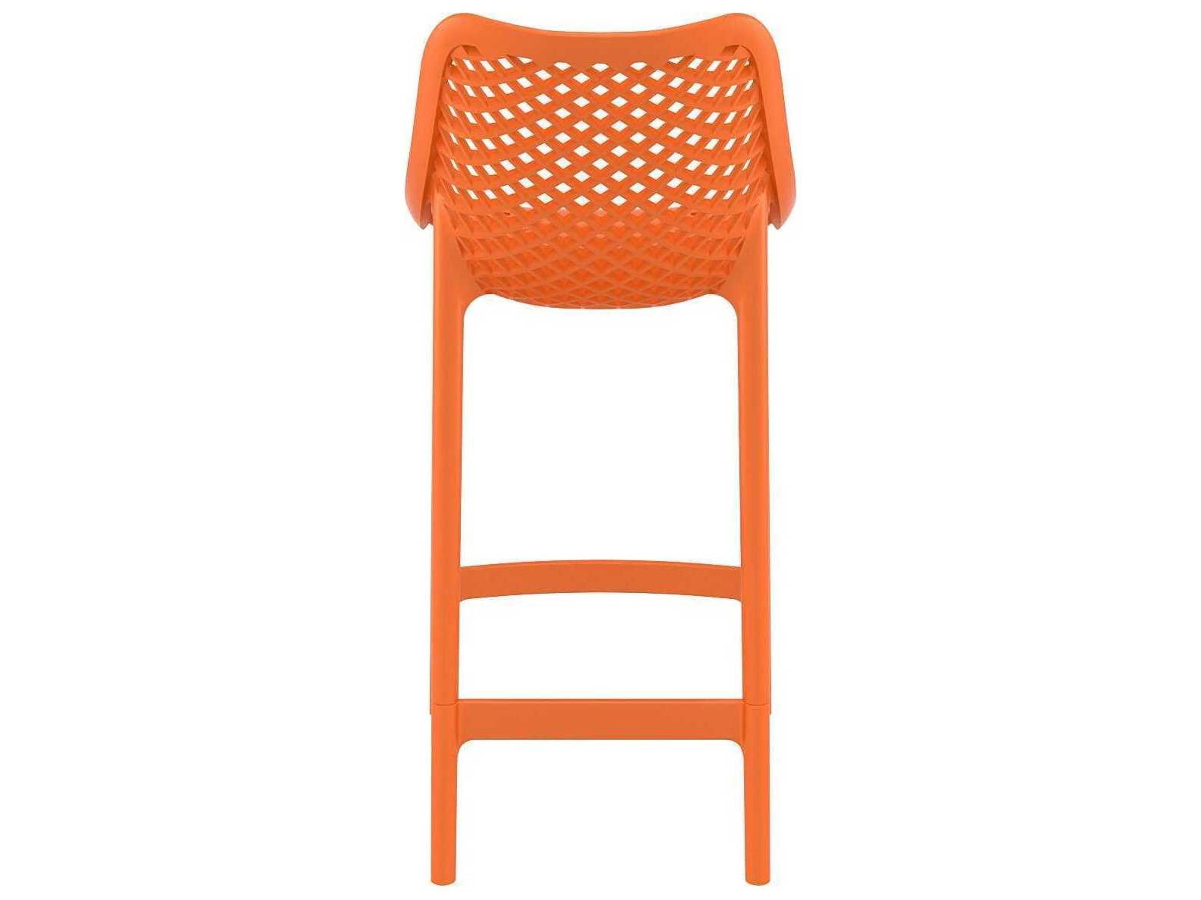 Compamia Air Orange Polypropylene Resin Counter Stool