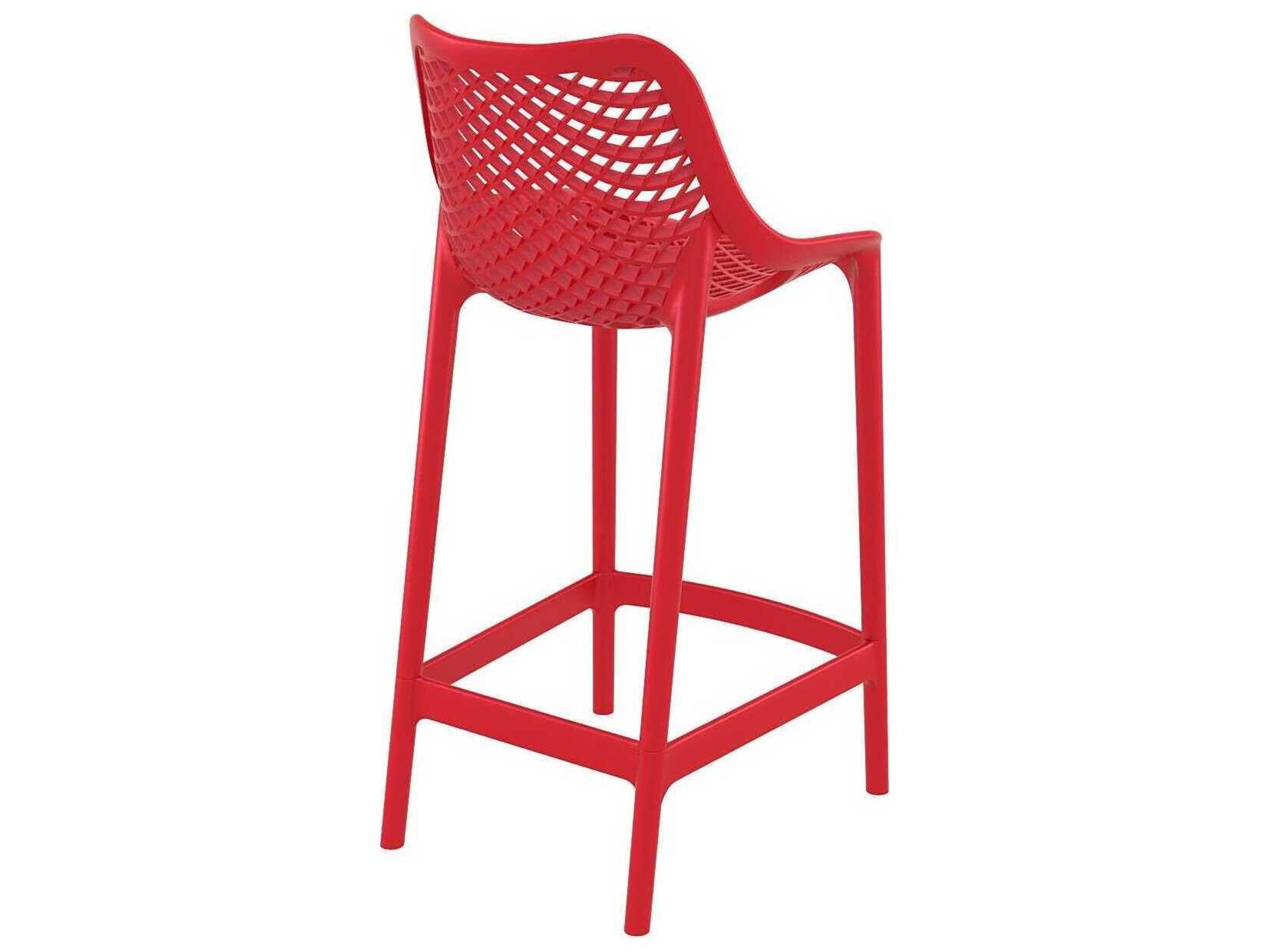 Compamia Air Red Polypropylene Resin Counter Stool