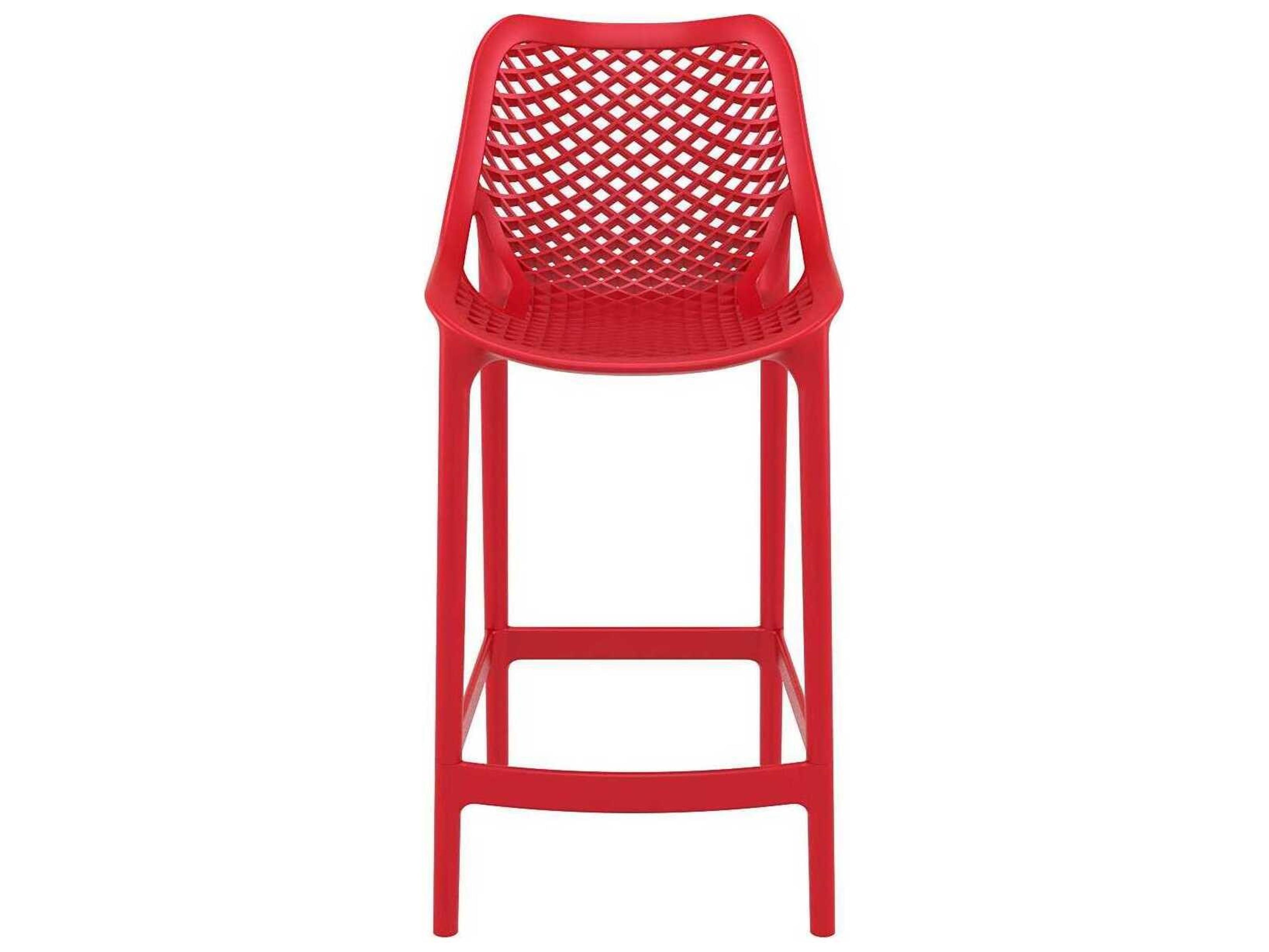 Compamia Air Red Polypropylene Resin Counter Stool