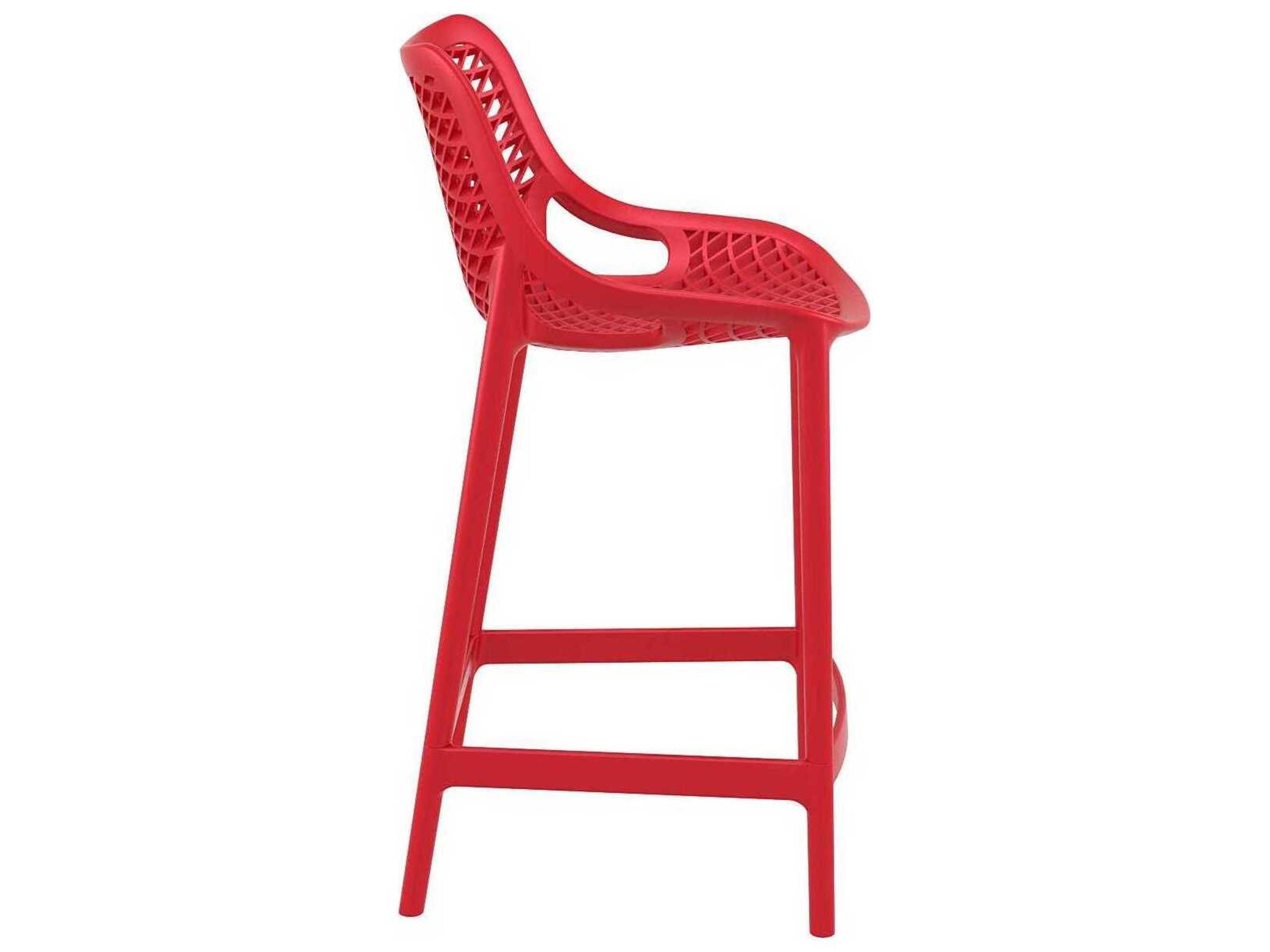 Compamia Air Red Polypropylene Resin Counter Stool