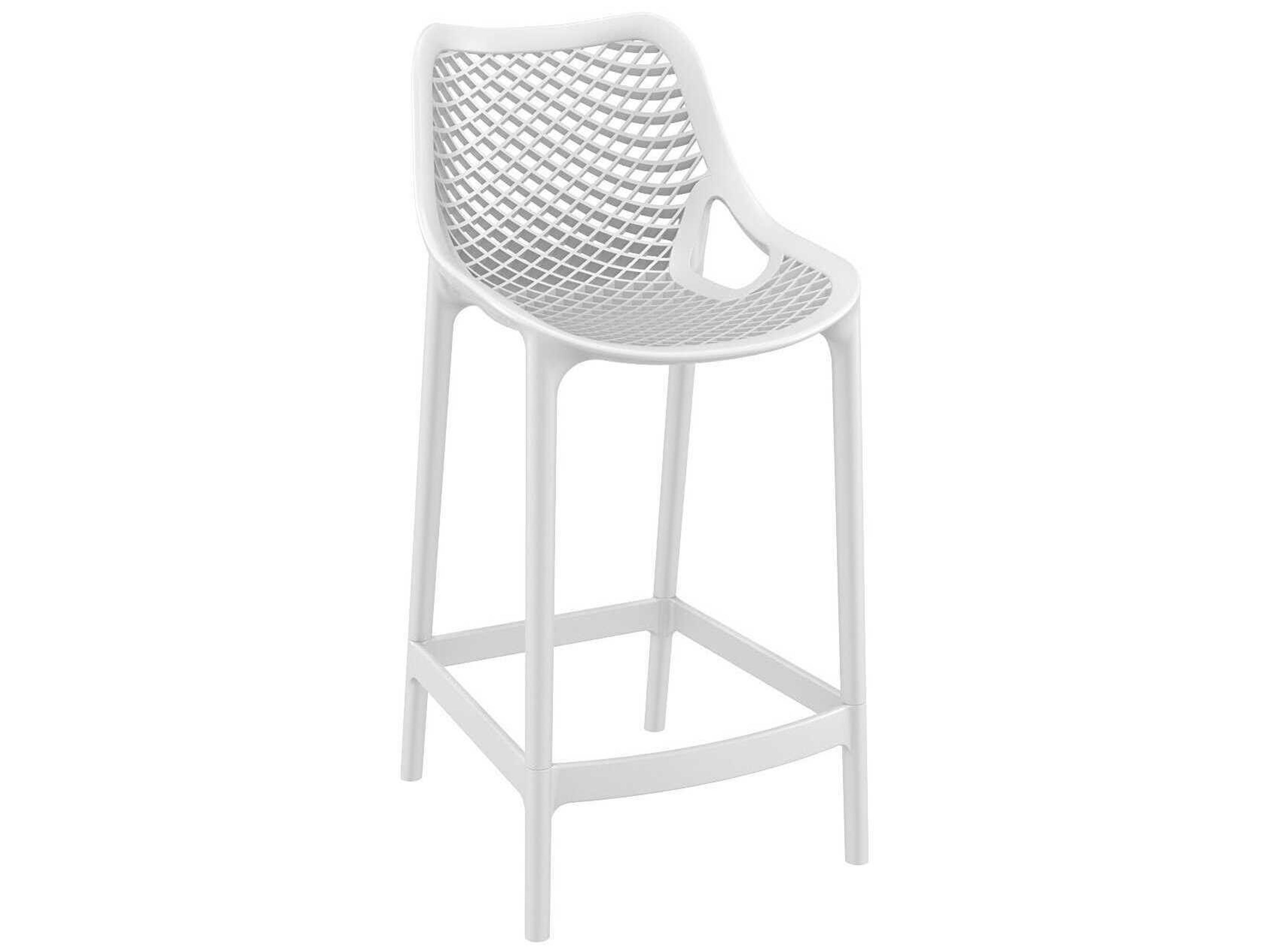 Air White Polypropylene Resin Counter Stool