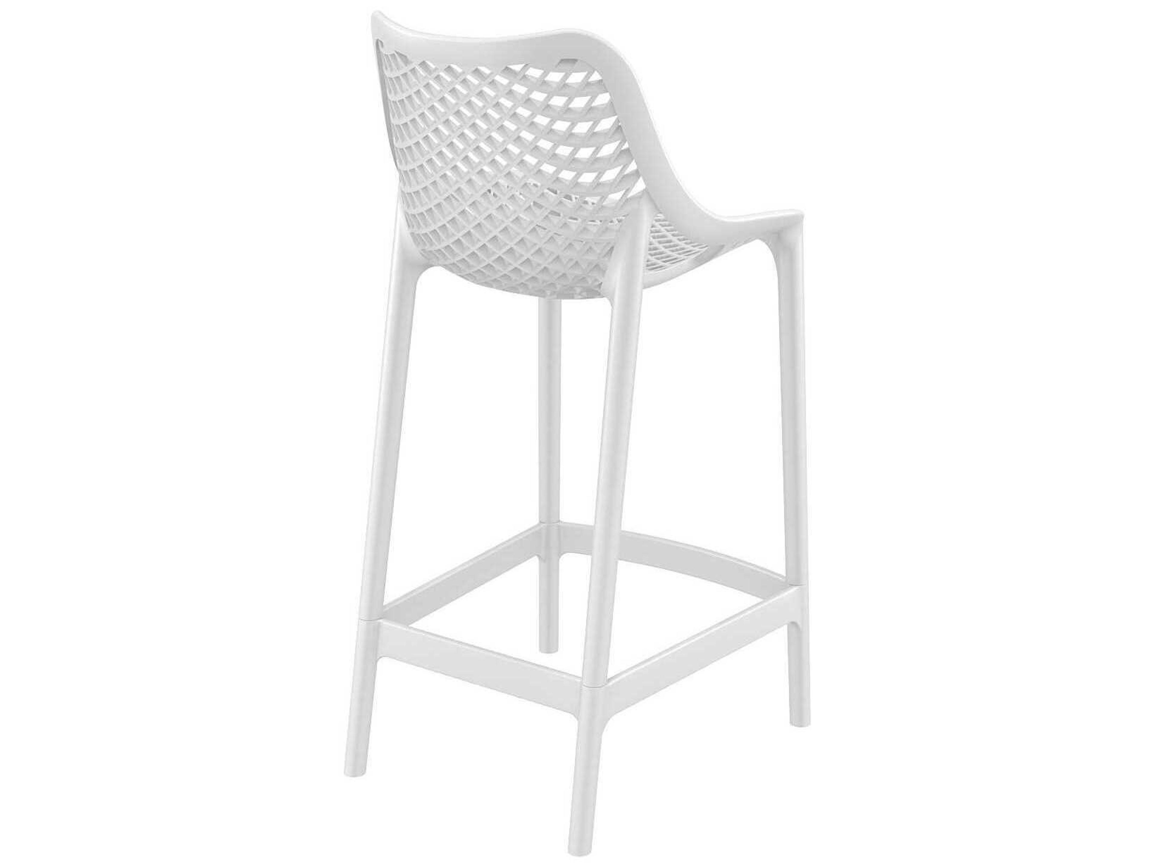 Compamia Air White Polypropylene Resin Counter Stool