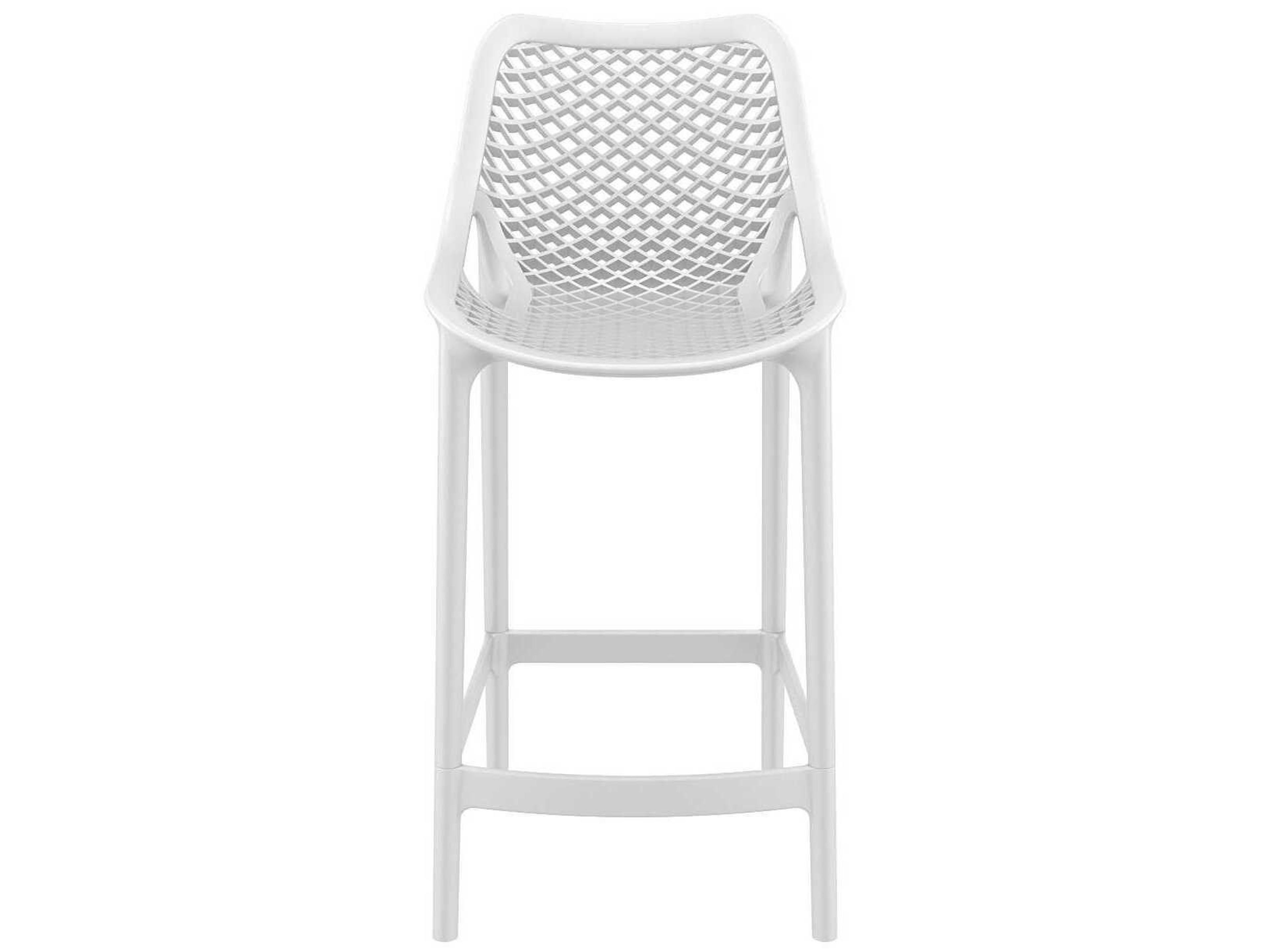 Compamia Air White Polypropylene Resin Counter Stool
