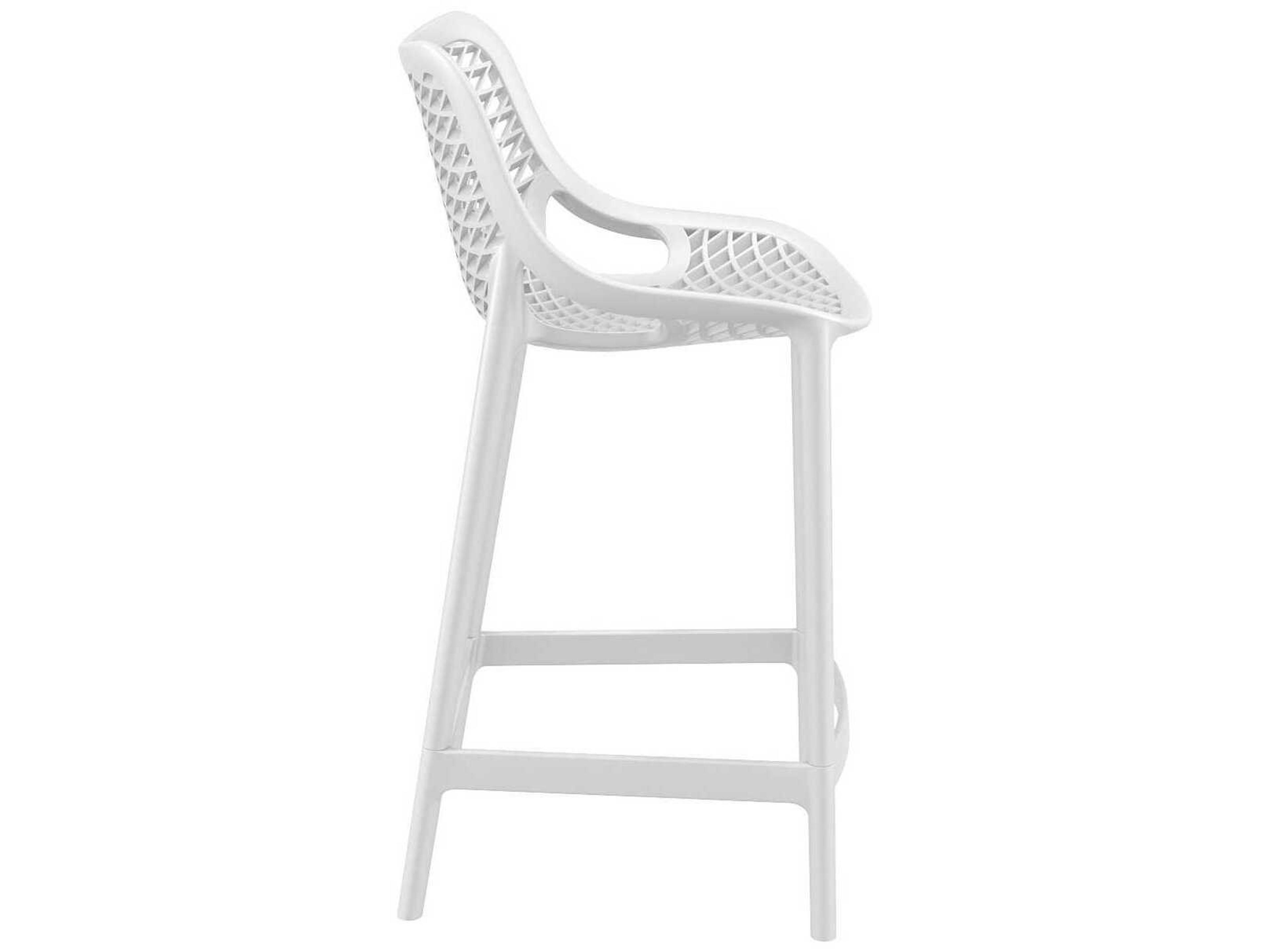 Compamia Air White Polypropylene Resin Counter Stool