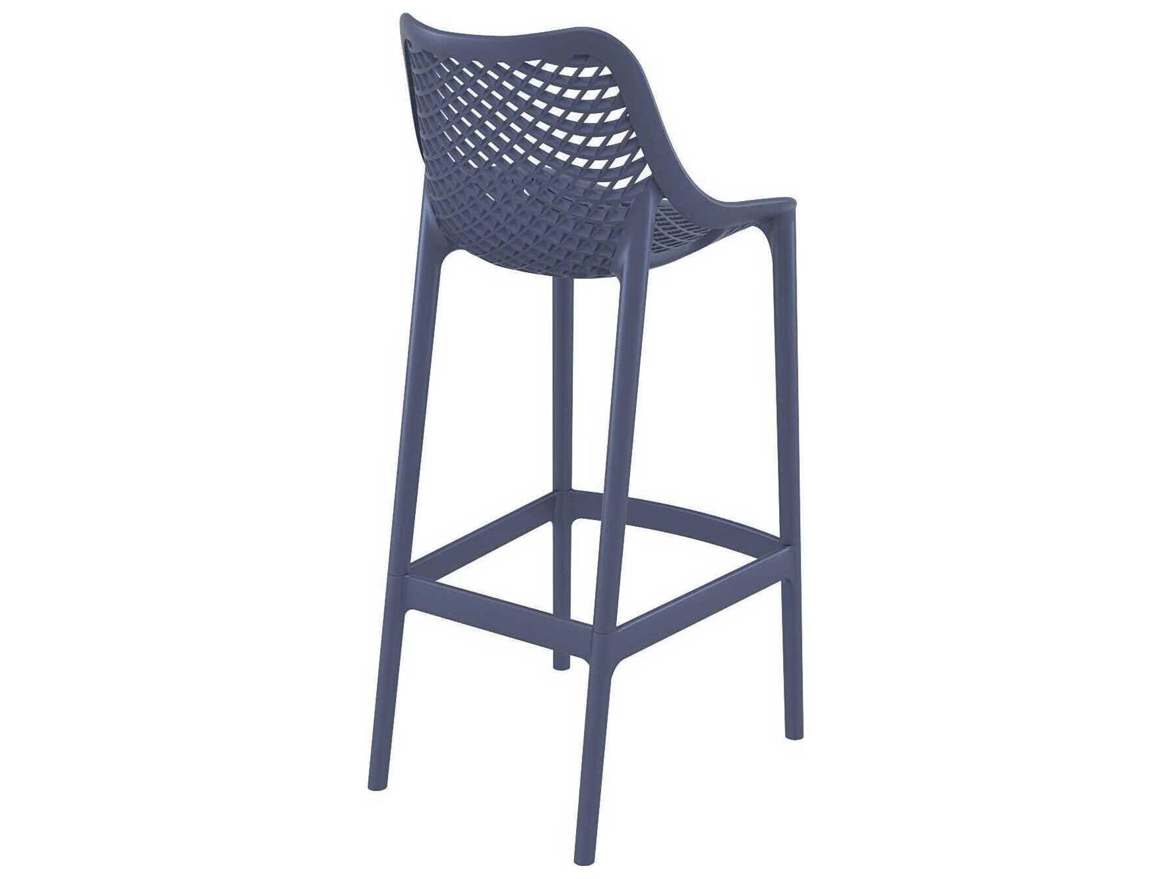 Compamia Air Dark Gray Polypropylene Resin Bar Stool
