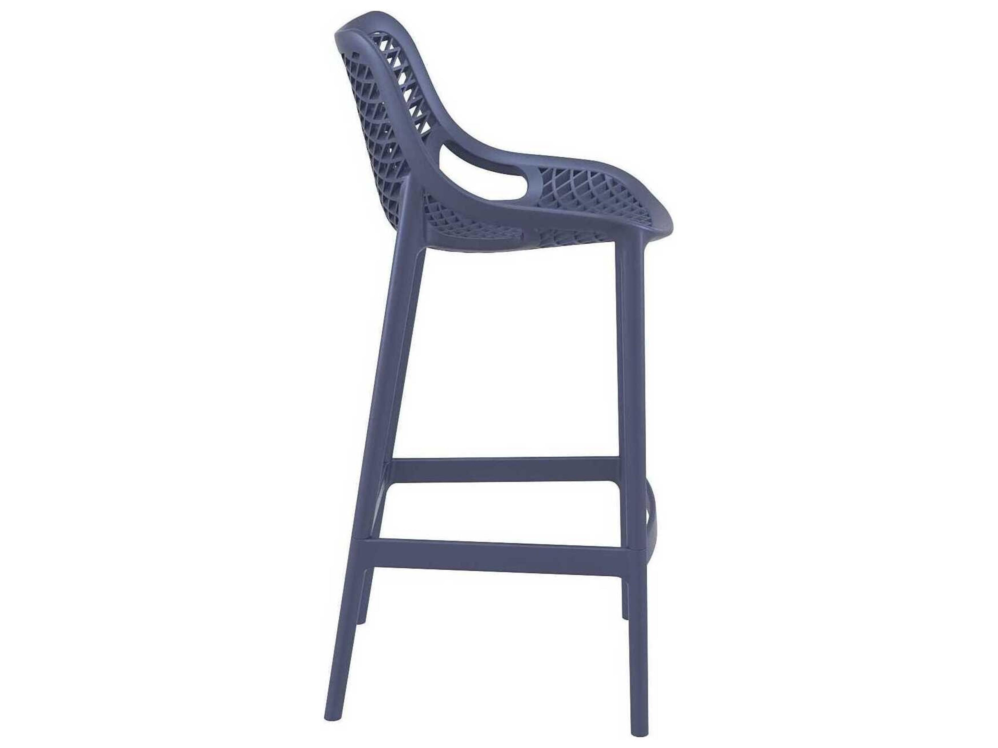 Compamia Air Dark Gray Polypropylene Resin Bar Stool