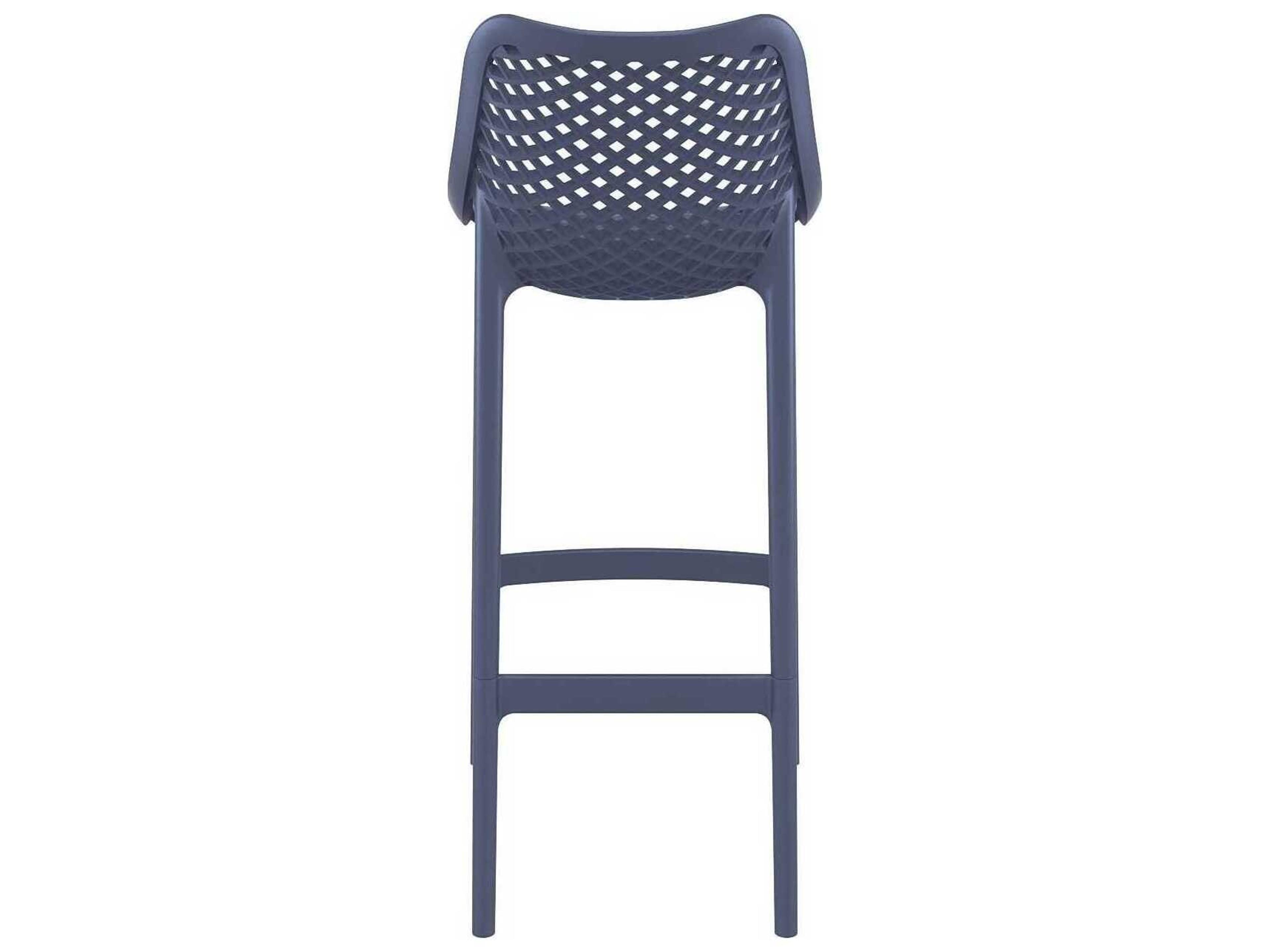 Compamia Air Dark Gray Polypropylene Resin Bar Stool