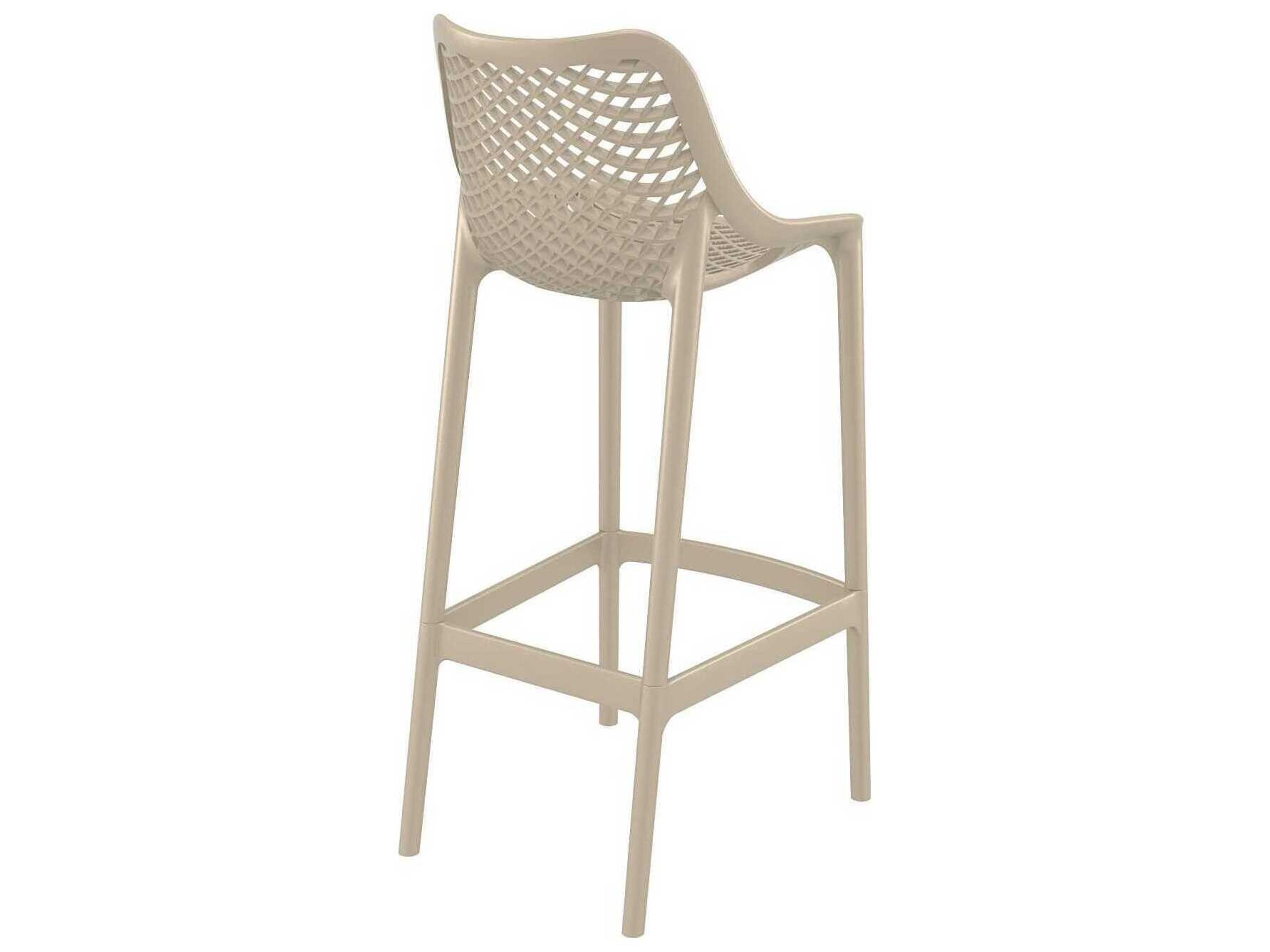 Compamia Air Taupe Polypropylene Resin Bar Stool