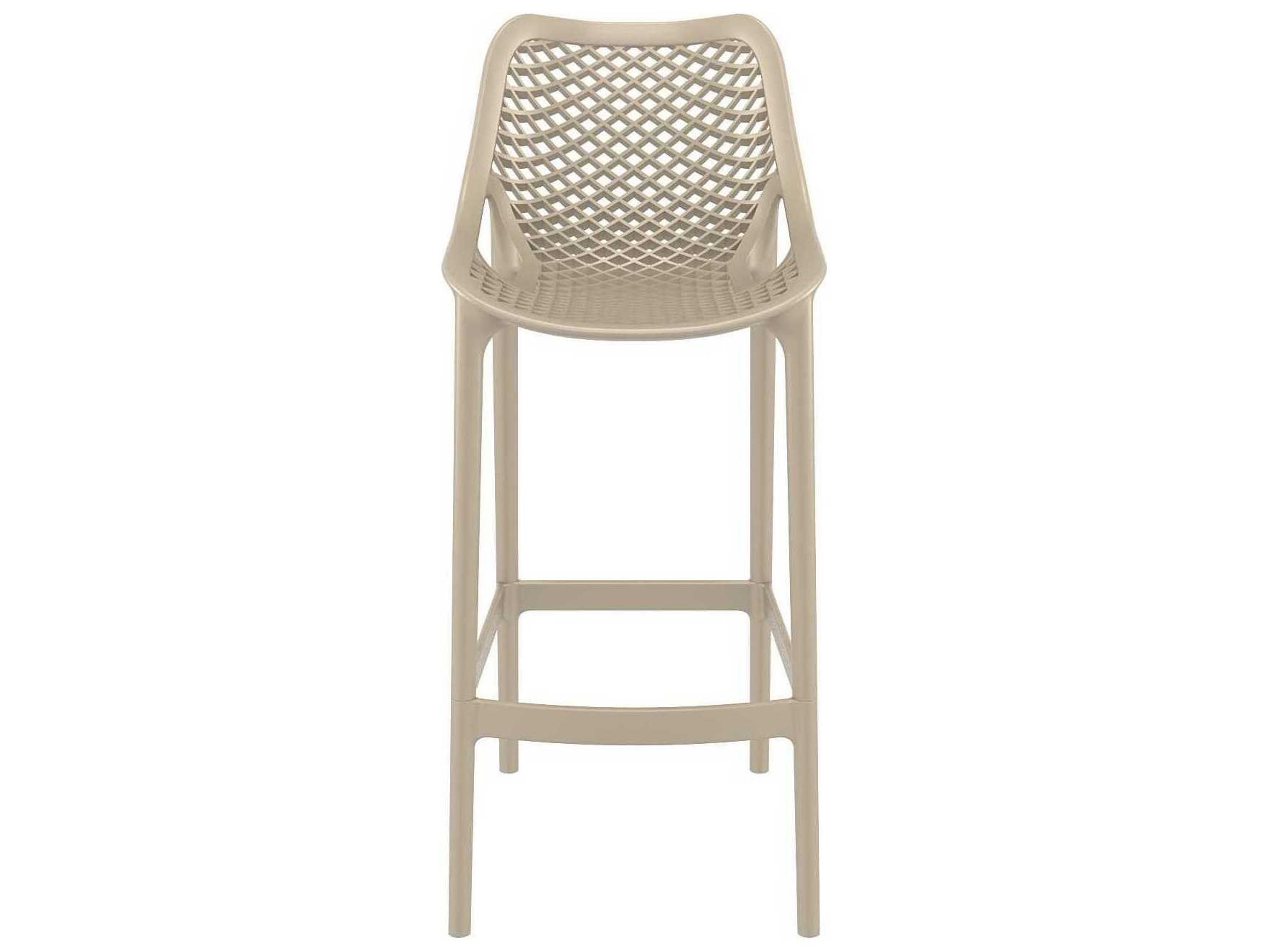 Compamia Air Taupe Polypropylene Resin Bar Stool