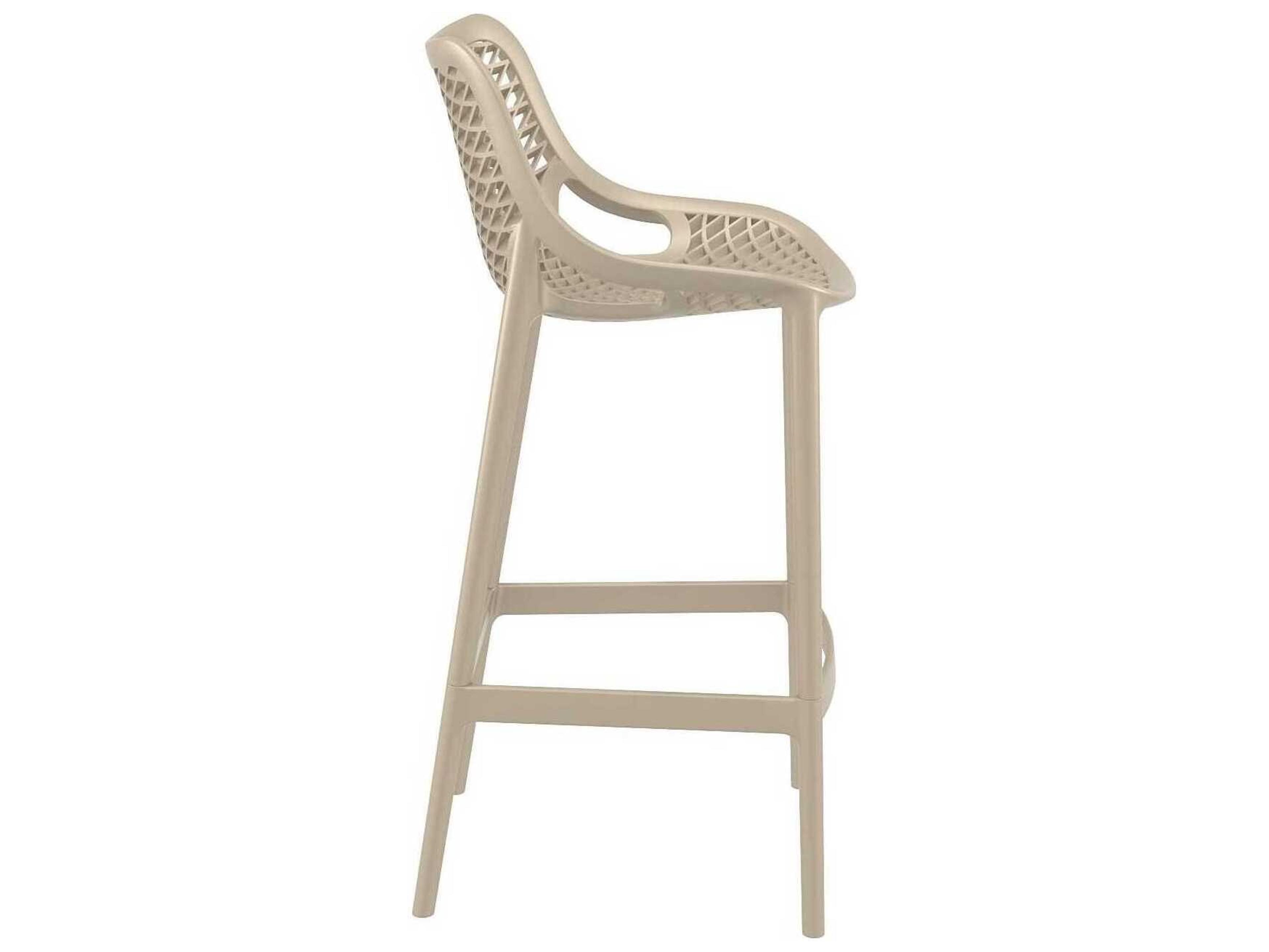 Compamia Air Taupe Polypropylene Resin Bar Stool