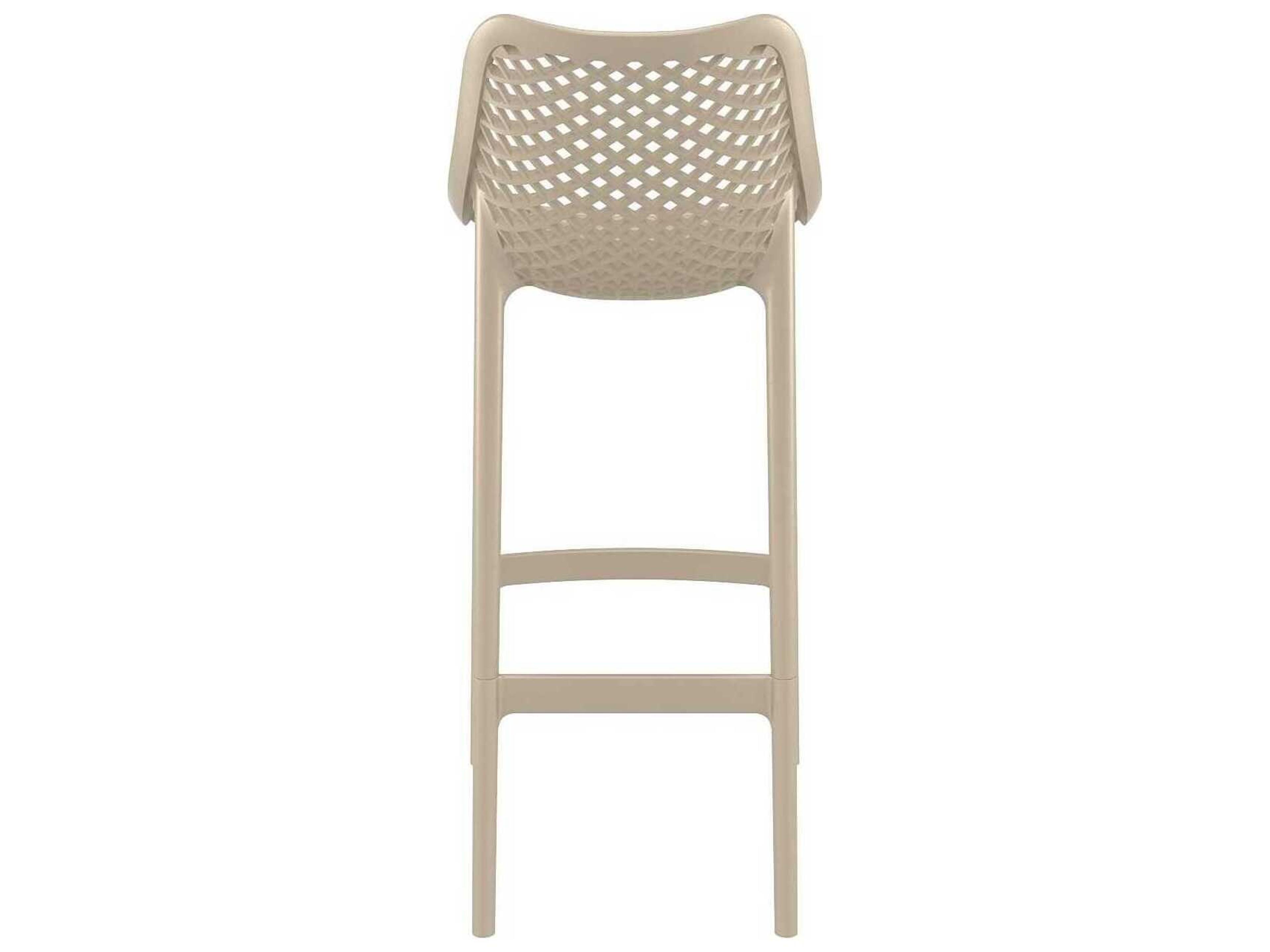 Compamia Air Taupe Polypropylene Resin Bar Stool