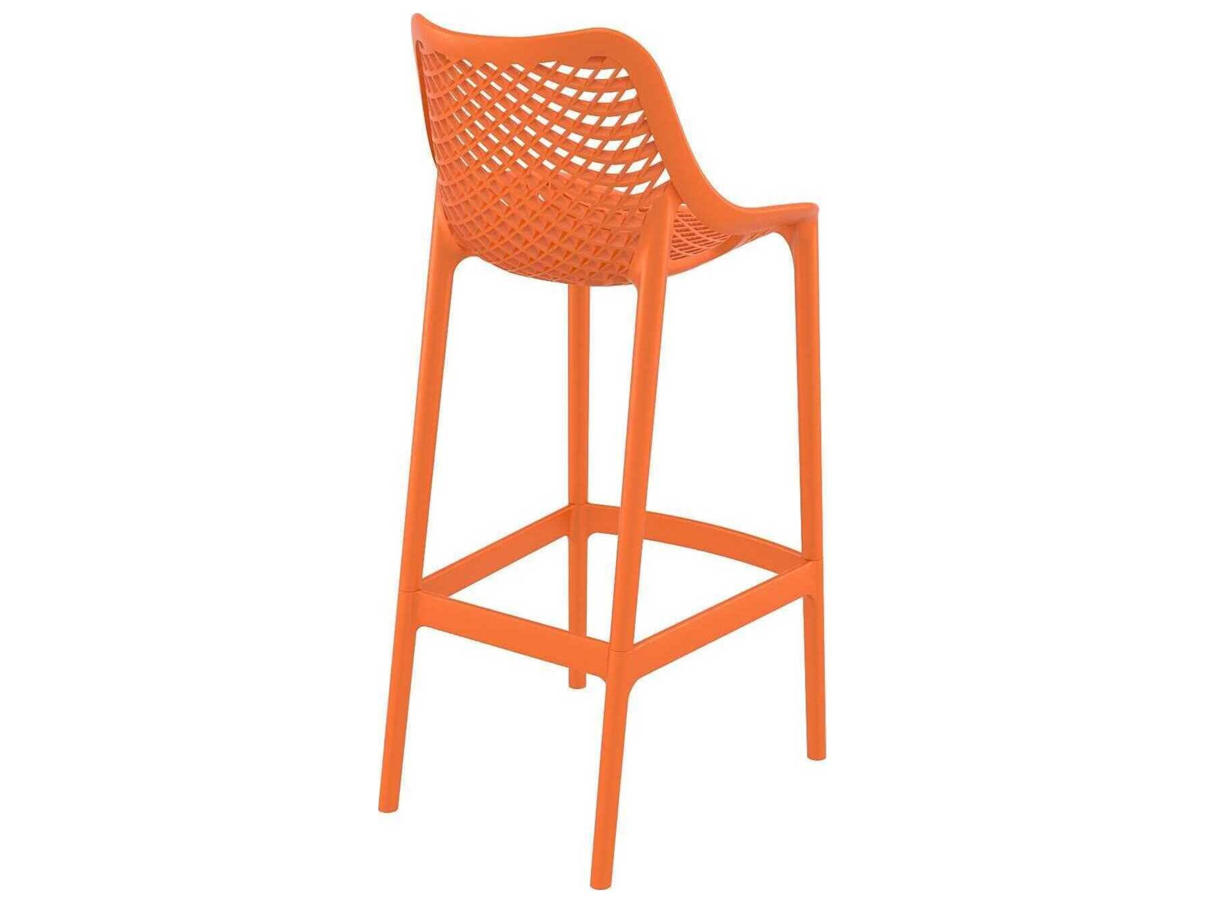 Compamia Air Orange Polypropylene Resin Bar Stool