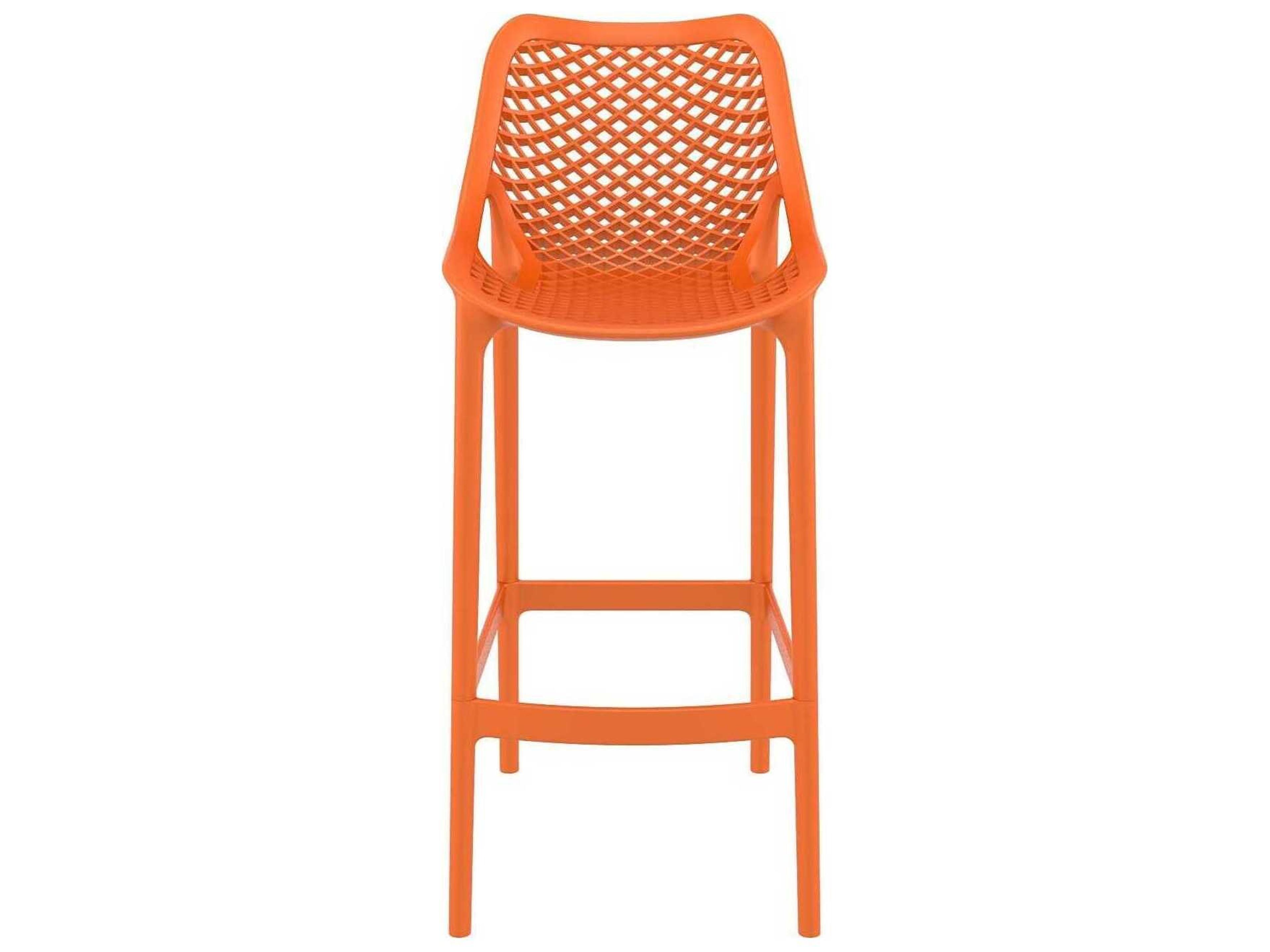 Compamia Air Orange Polypropylene Resin Bar Stool