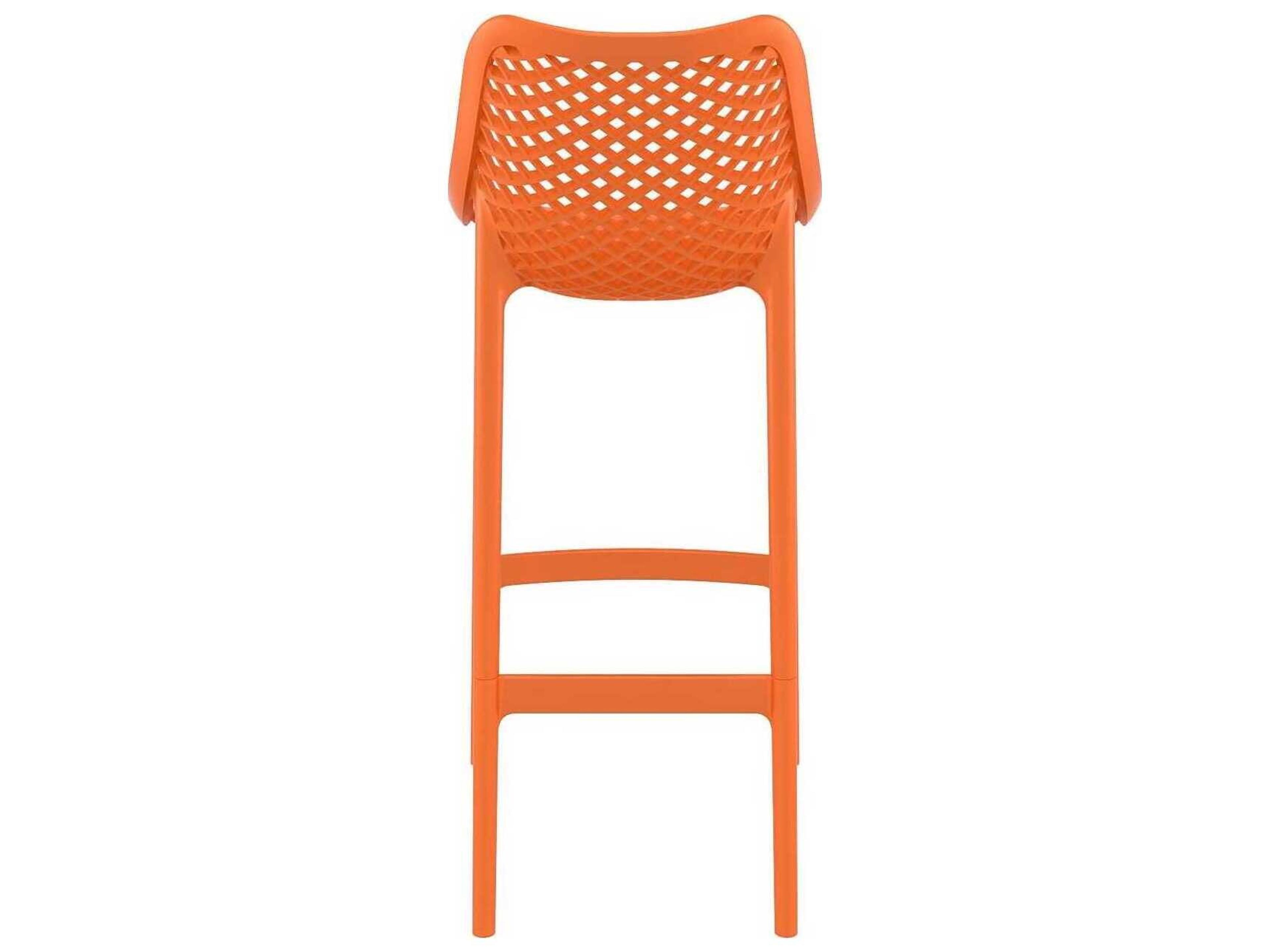 Compamia Air Orange Polypropylene Resin Bar Stool
