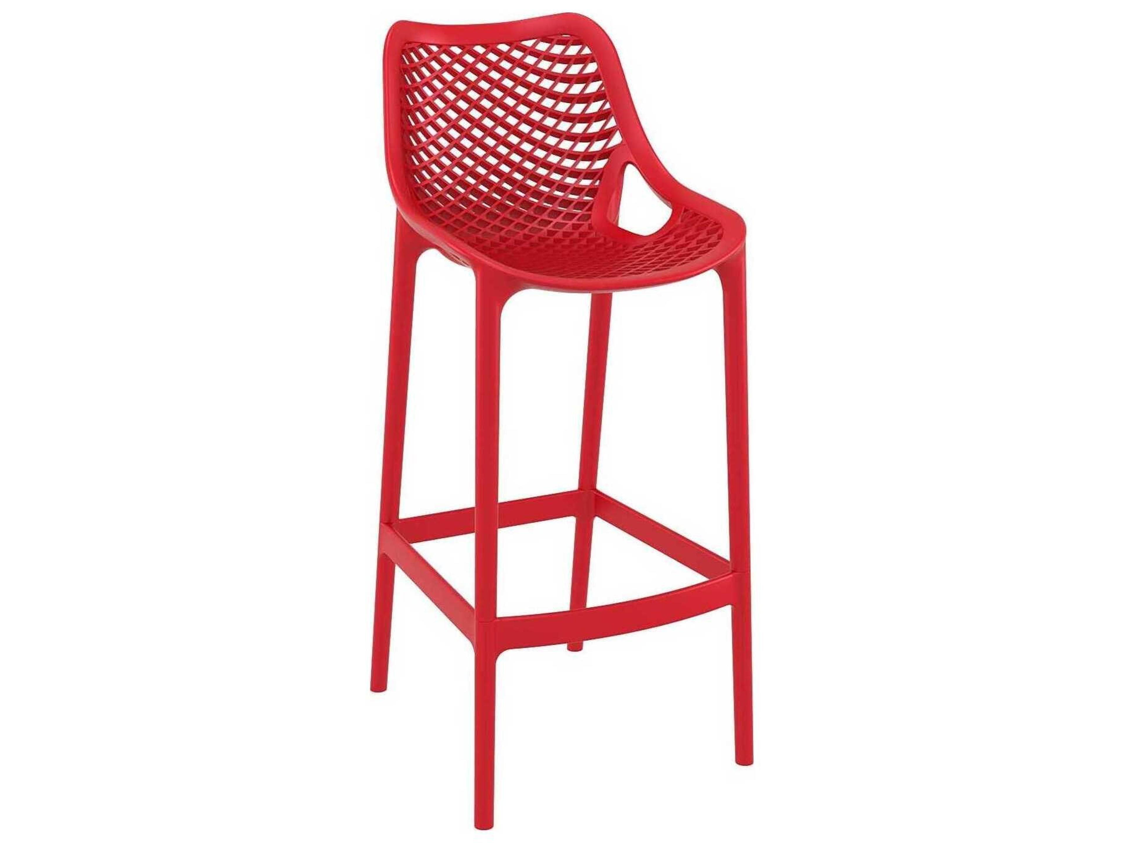 Air Red Polypropylene Resin Bar Stool