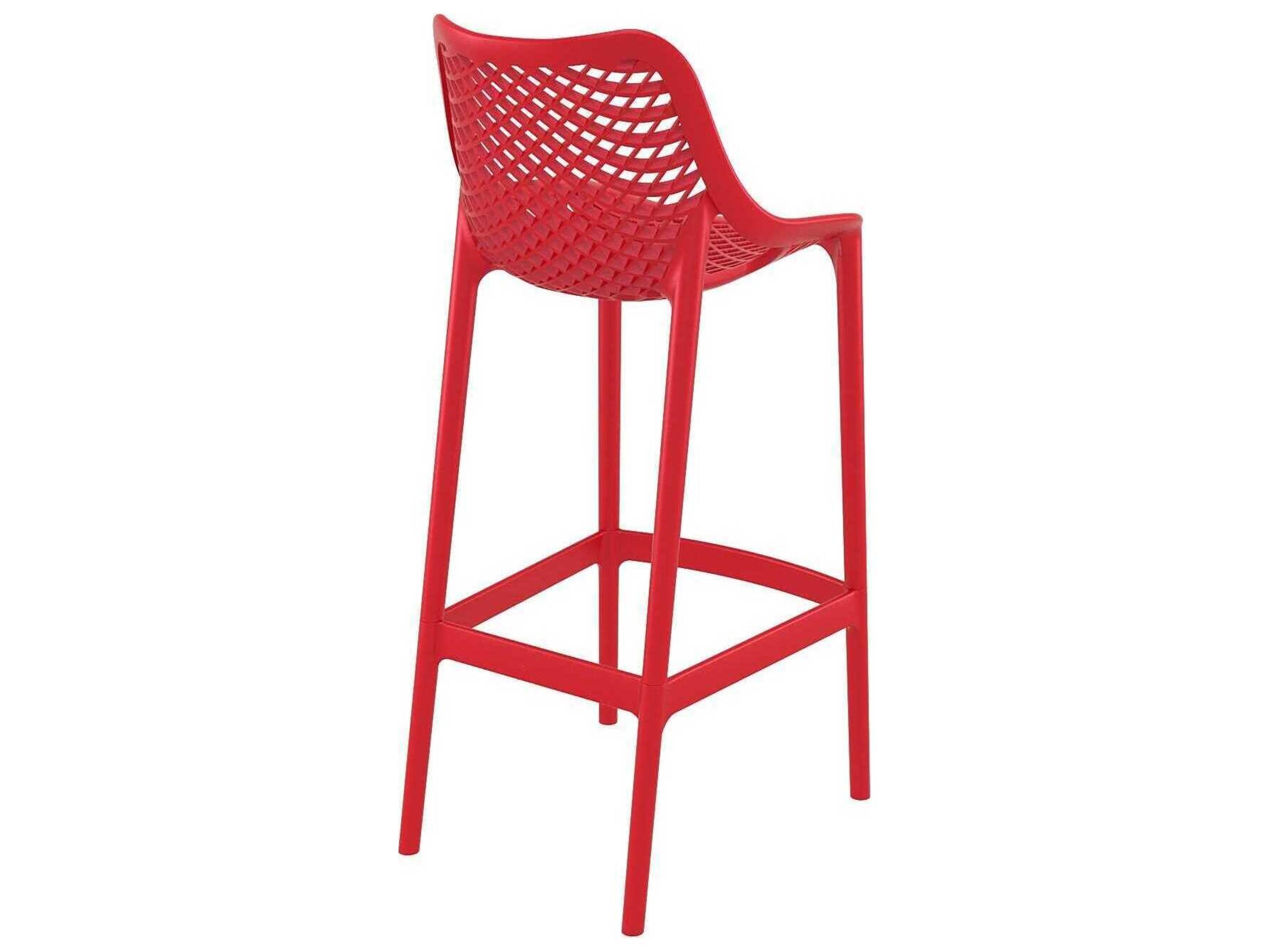 Compamia Air Red Polypropylene Resin Bar Stool