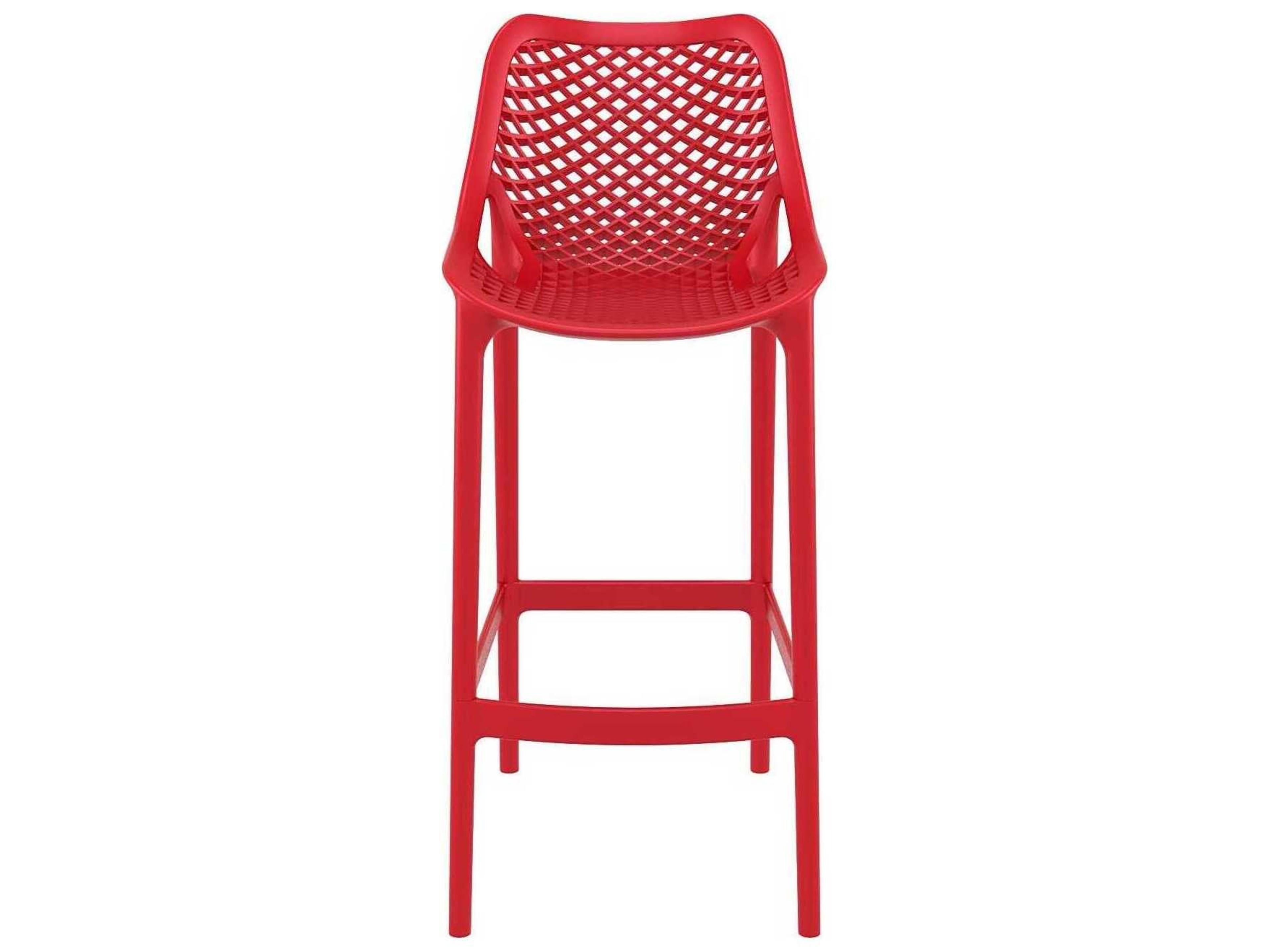Compamia Air Red Polypropylene Resin Bar Stool