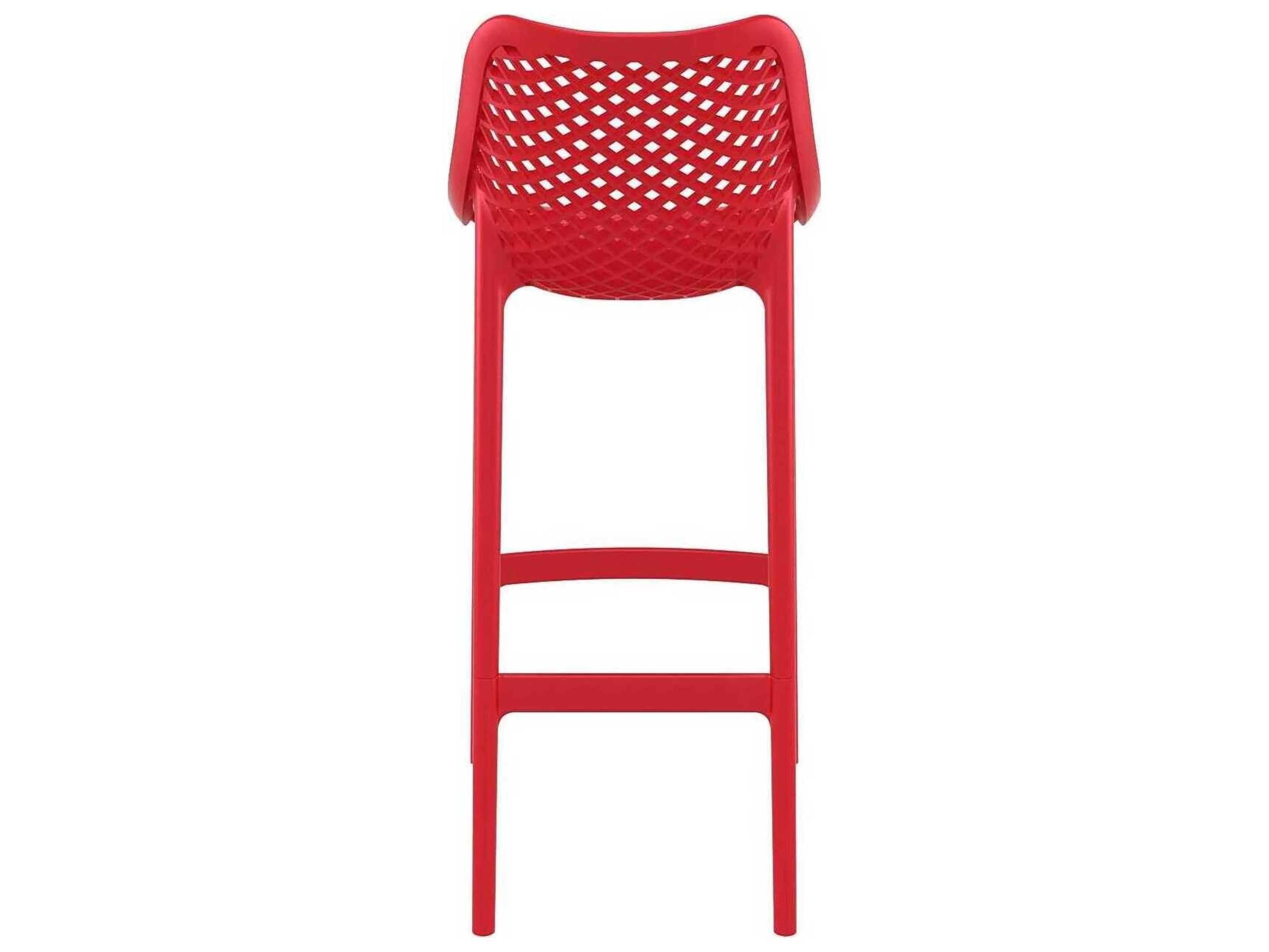 Compamia Air Red Polypropylene Resin Bar Stool