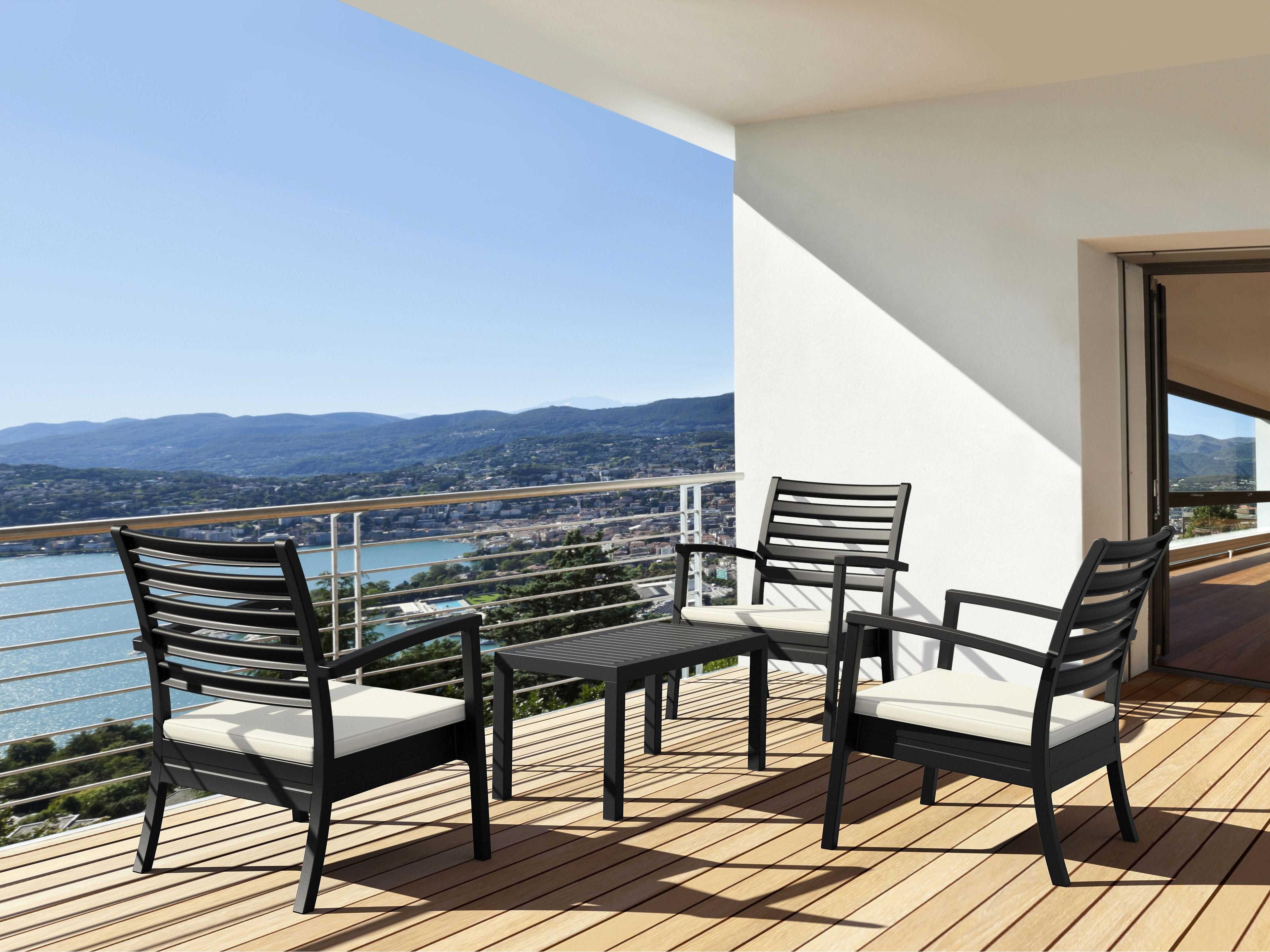 Compamia Ocean Black Polypropylene Rectangular Coffee Table