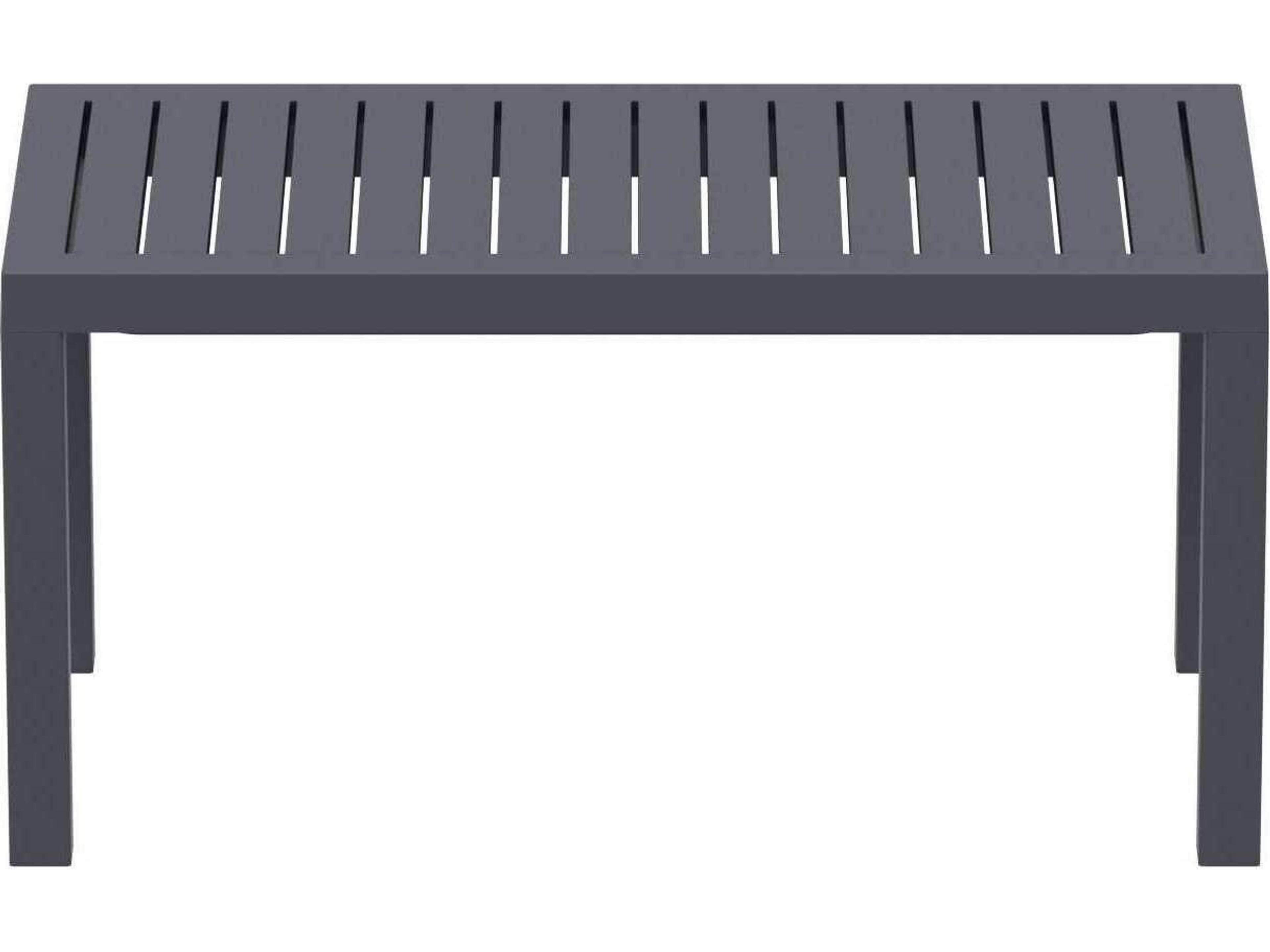 Compamia Ocean Dark Gray Polypropylene Rectangular Coffee Table