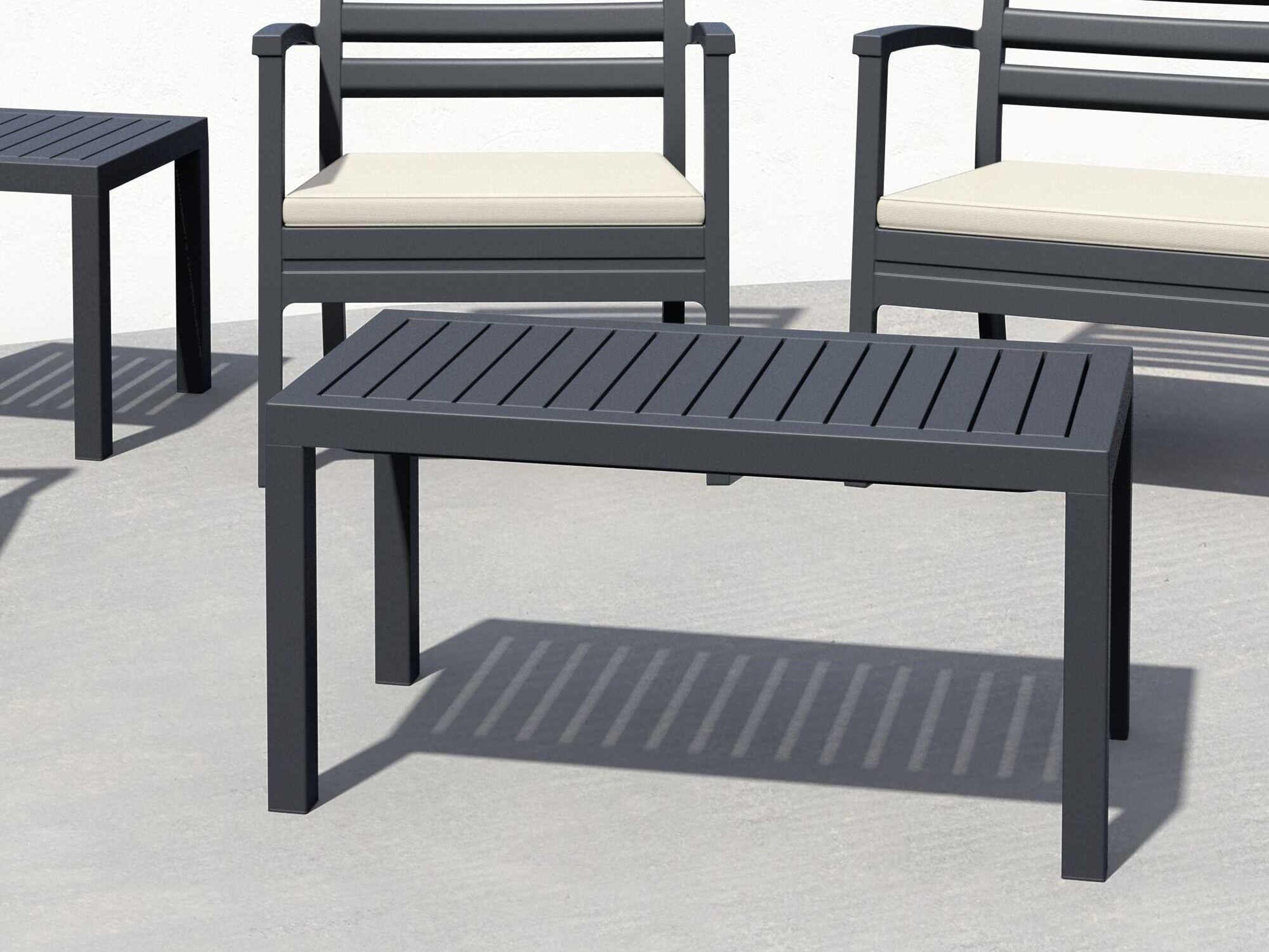 Compamia Ocean Dark Gray Polypropylene Rectangular Coffee Table