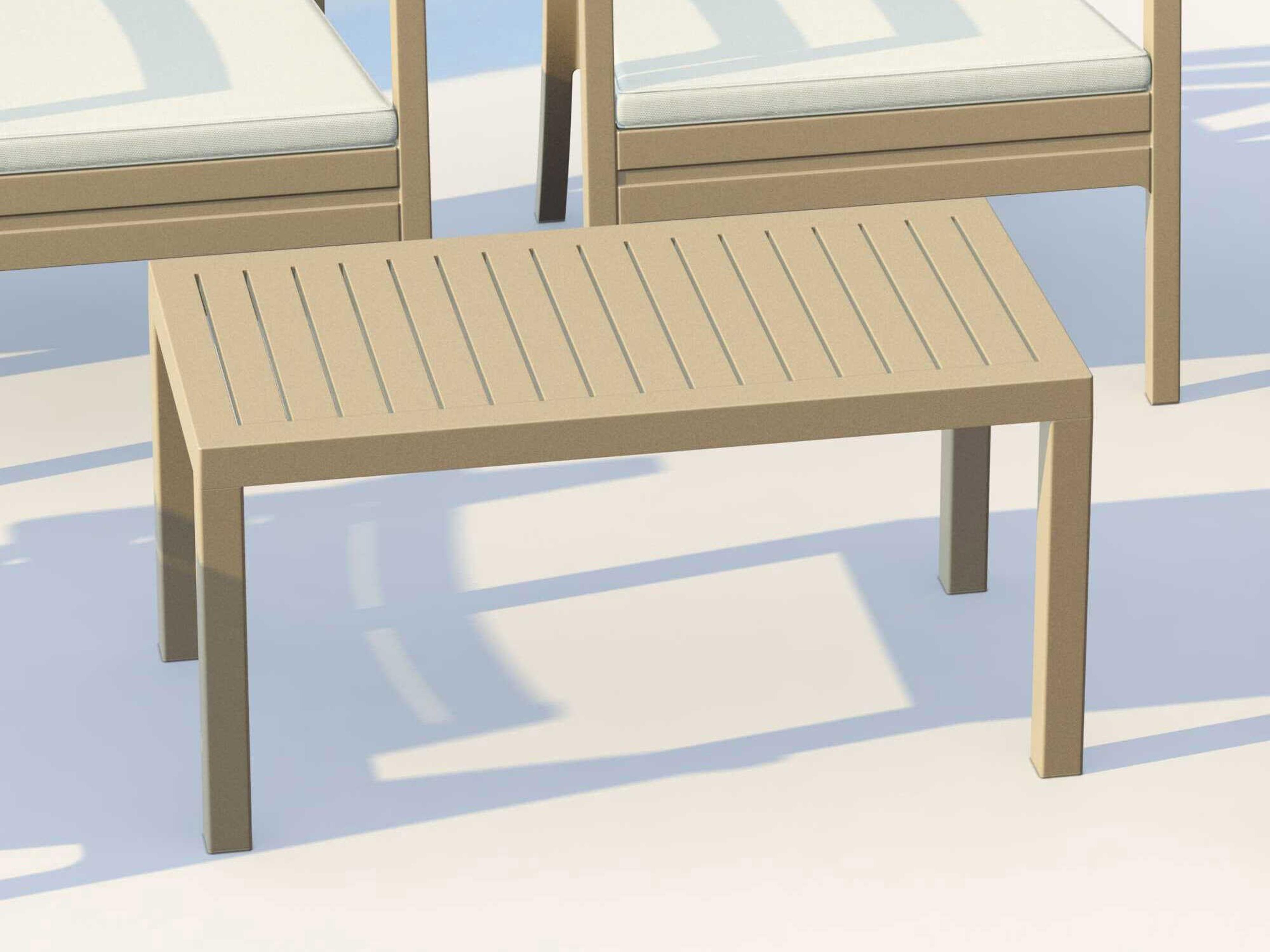 Compamia Ocean Taupe Polypropylene Rectangular Coffee Table