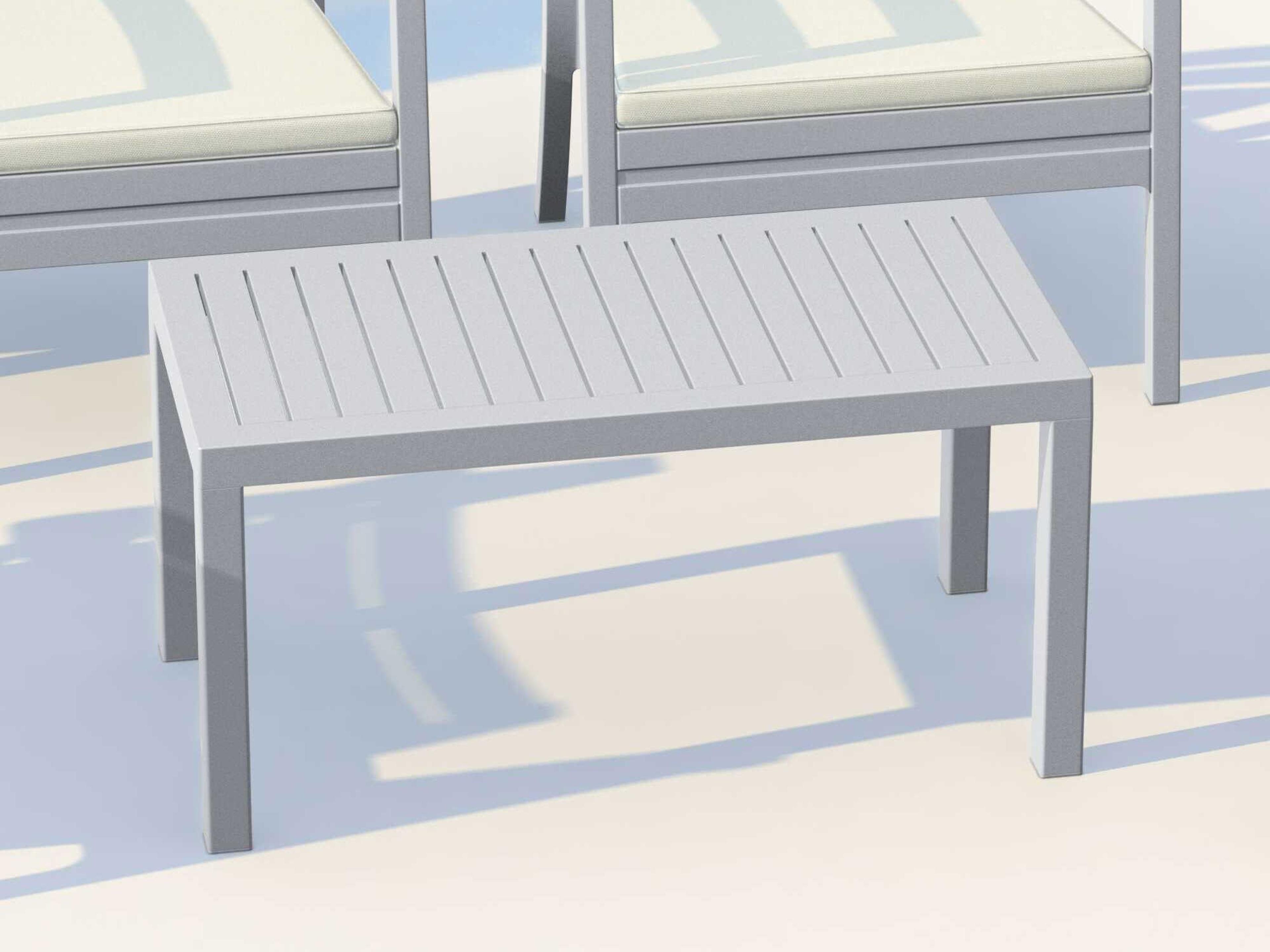 Compamia Ocean Silver Polypropylene Rectangular Coffee Table