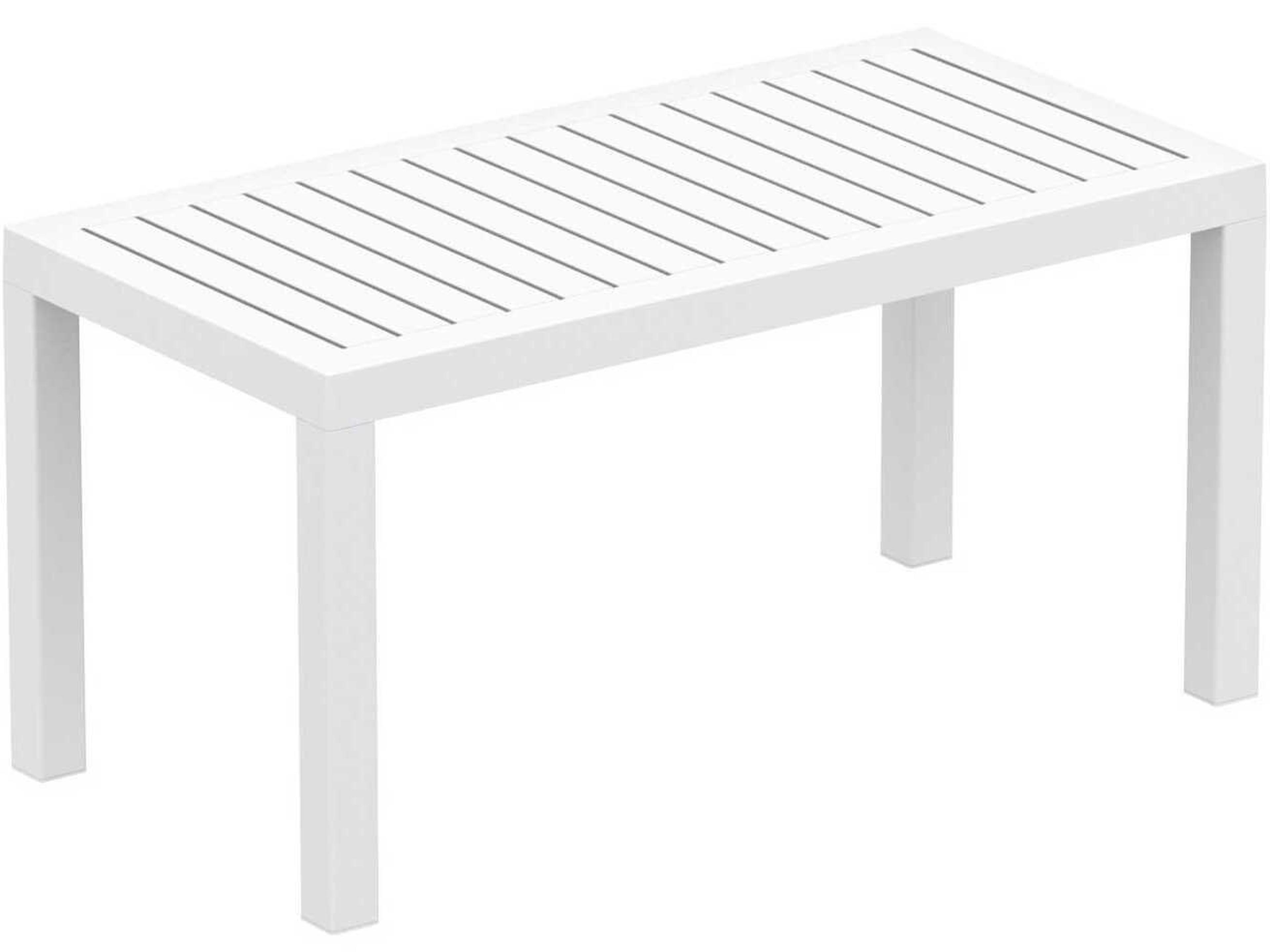 Ocean White Polypropylene Rectangular Coffee Table