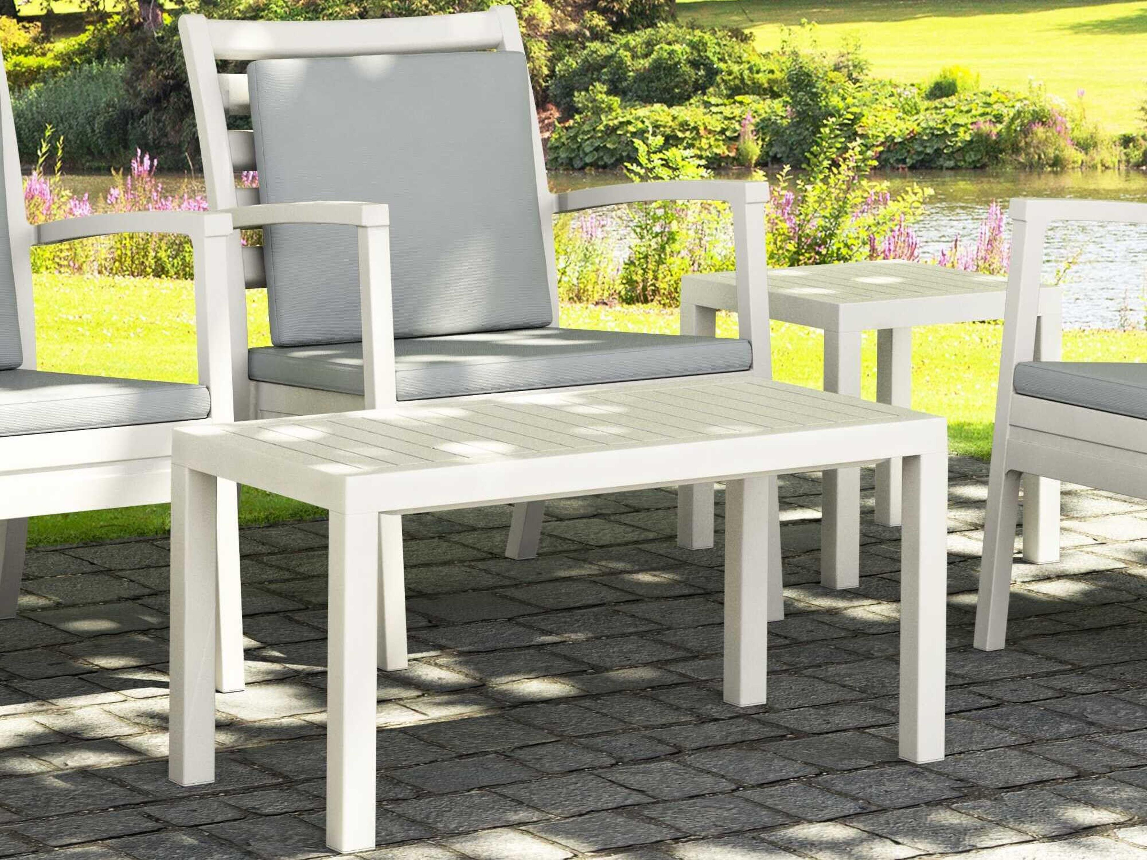 Compamia Ocean White Polypropylene Rectangular Coffee Table