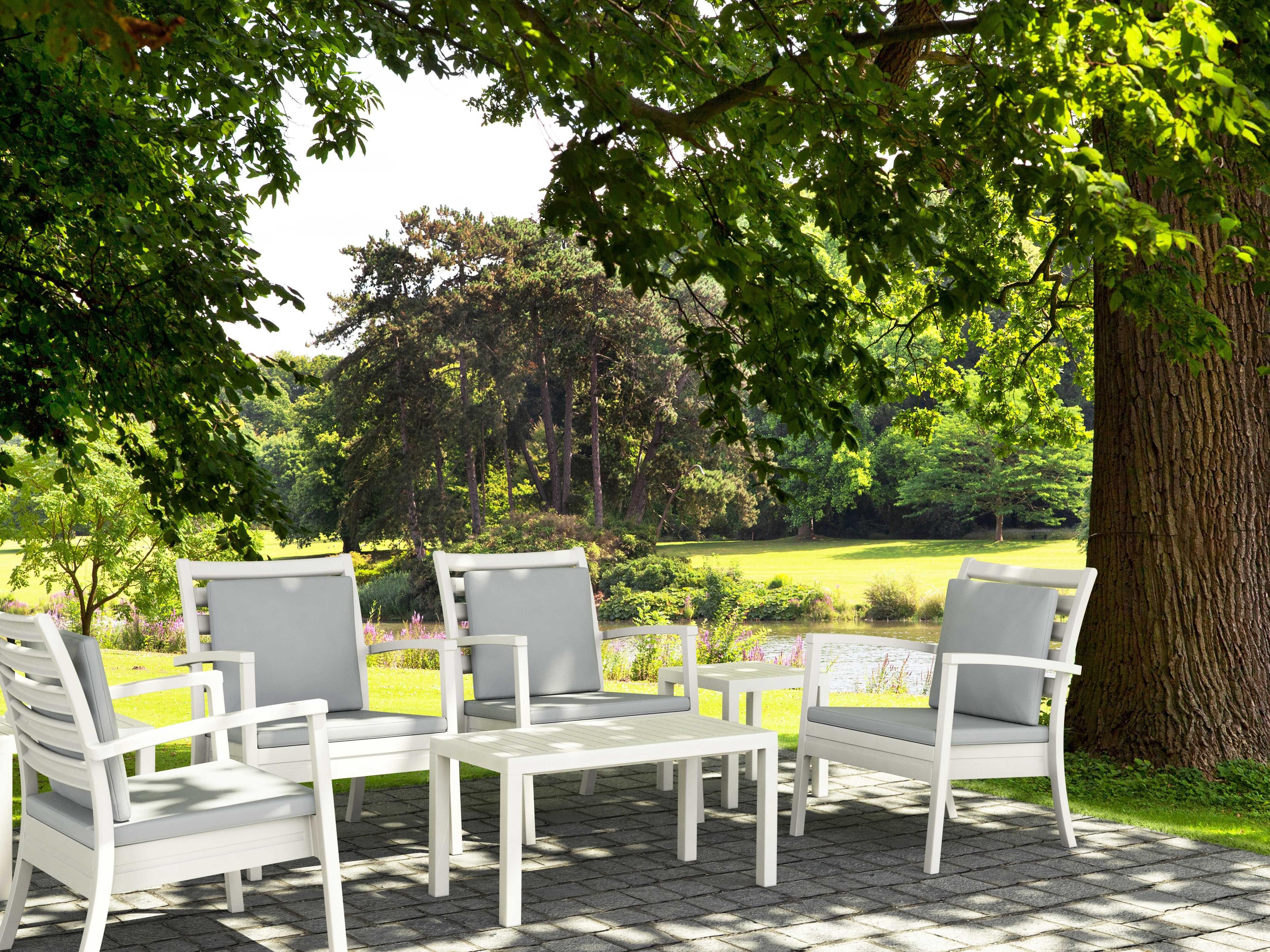 Compamia Ocean White Polypropylene Rectangular Coffee Table