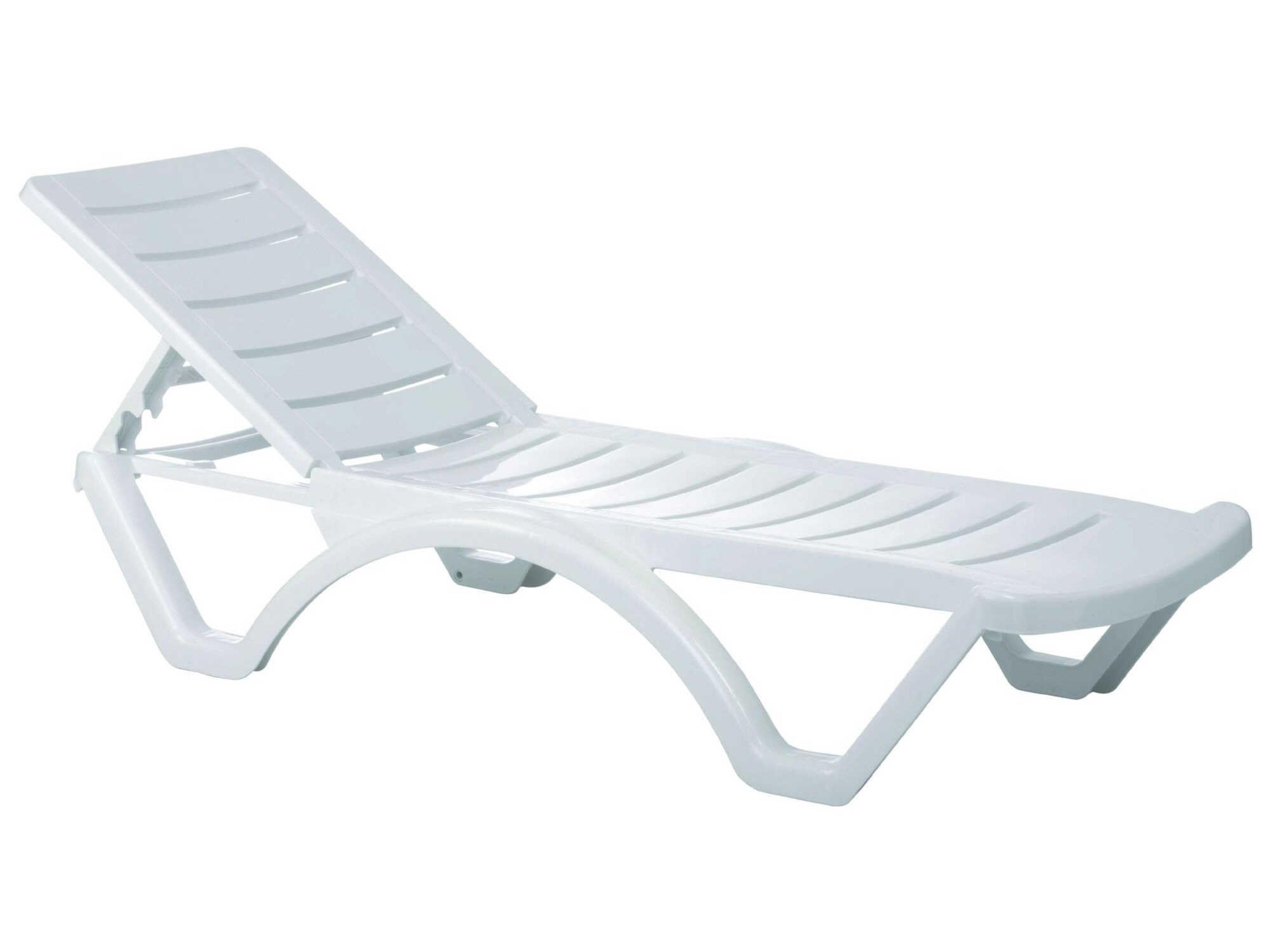 Aqua White Resin Chaise Lounge