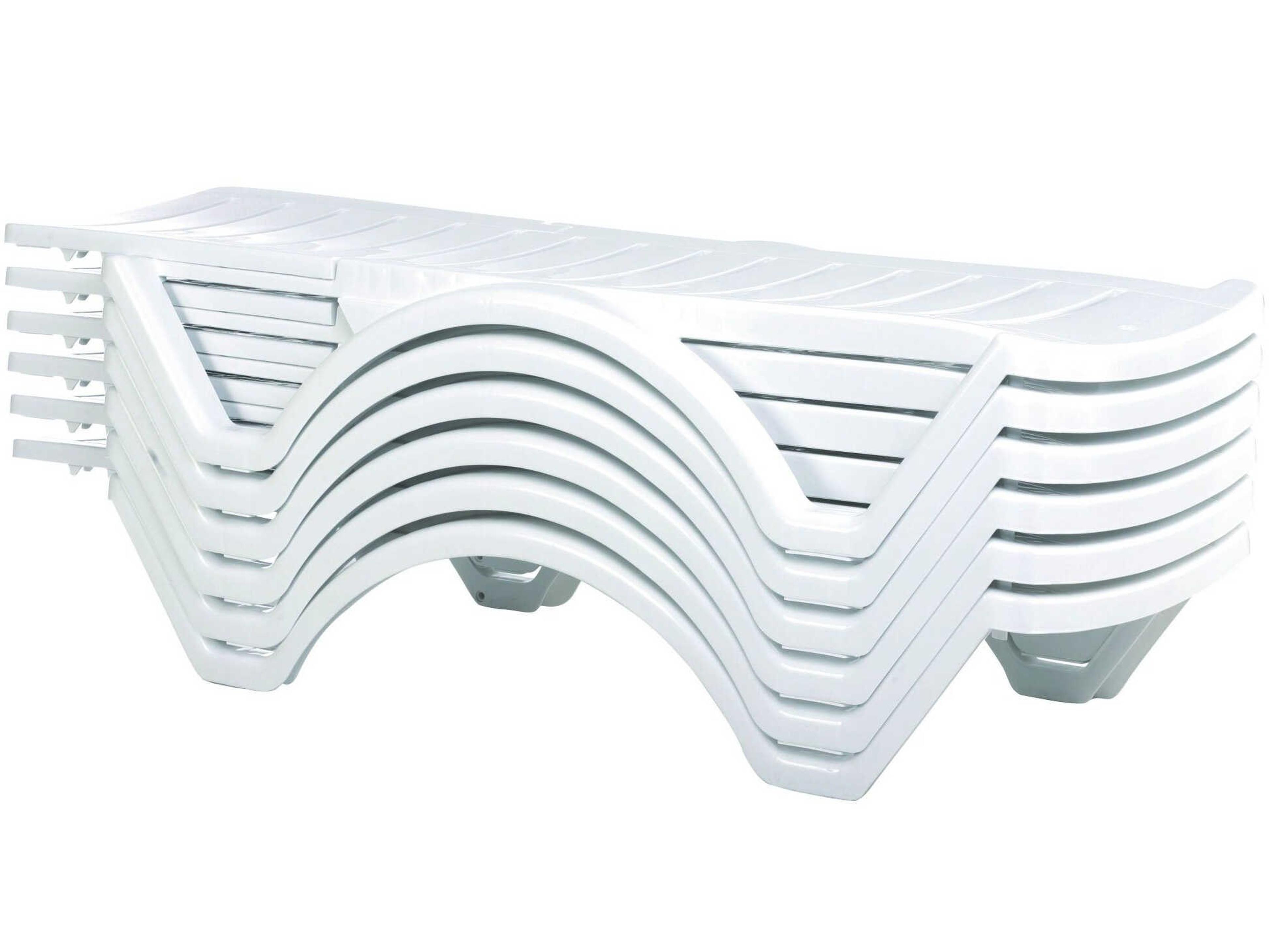 Compamia Aqua White Resin Chaise Lounge