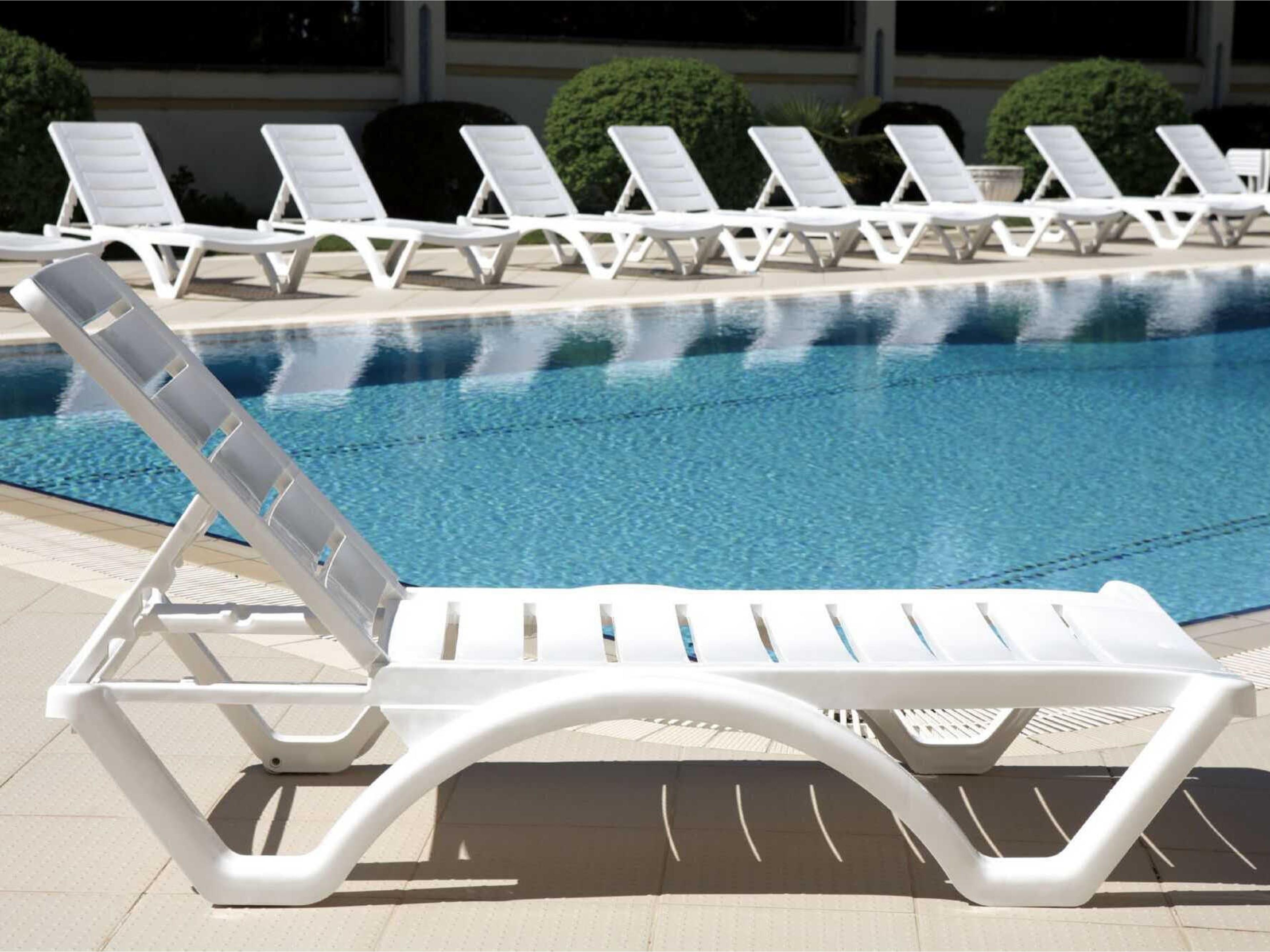 Compamia Aqua White Resin Chaise Lounge