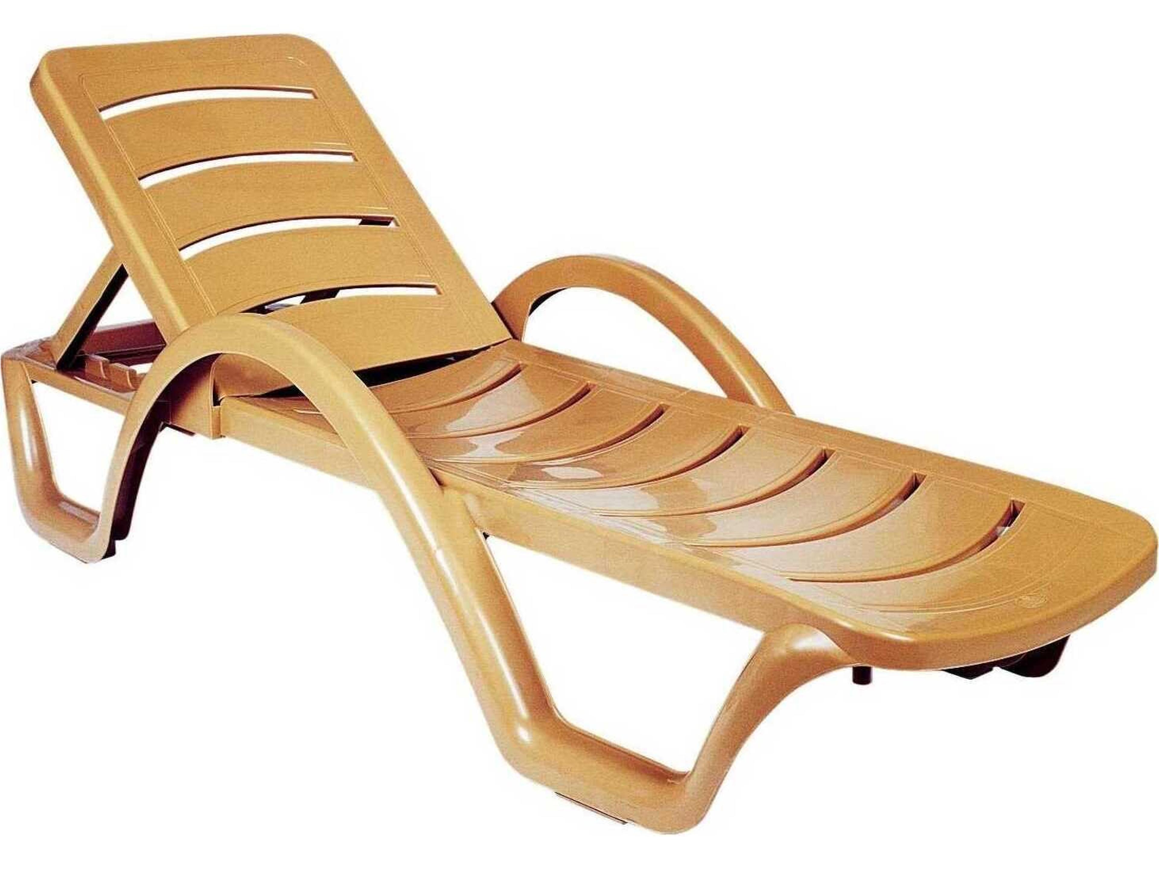 Sunrise Teak Brown Resin Chaise Lounge