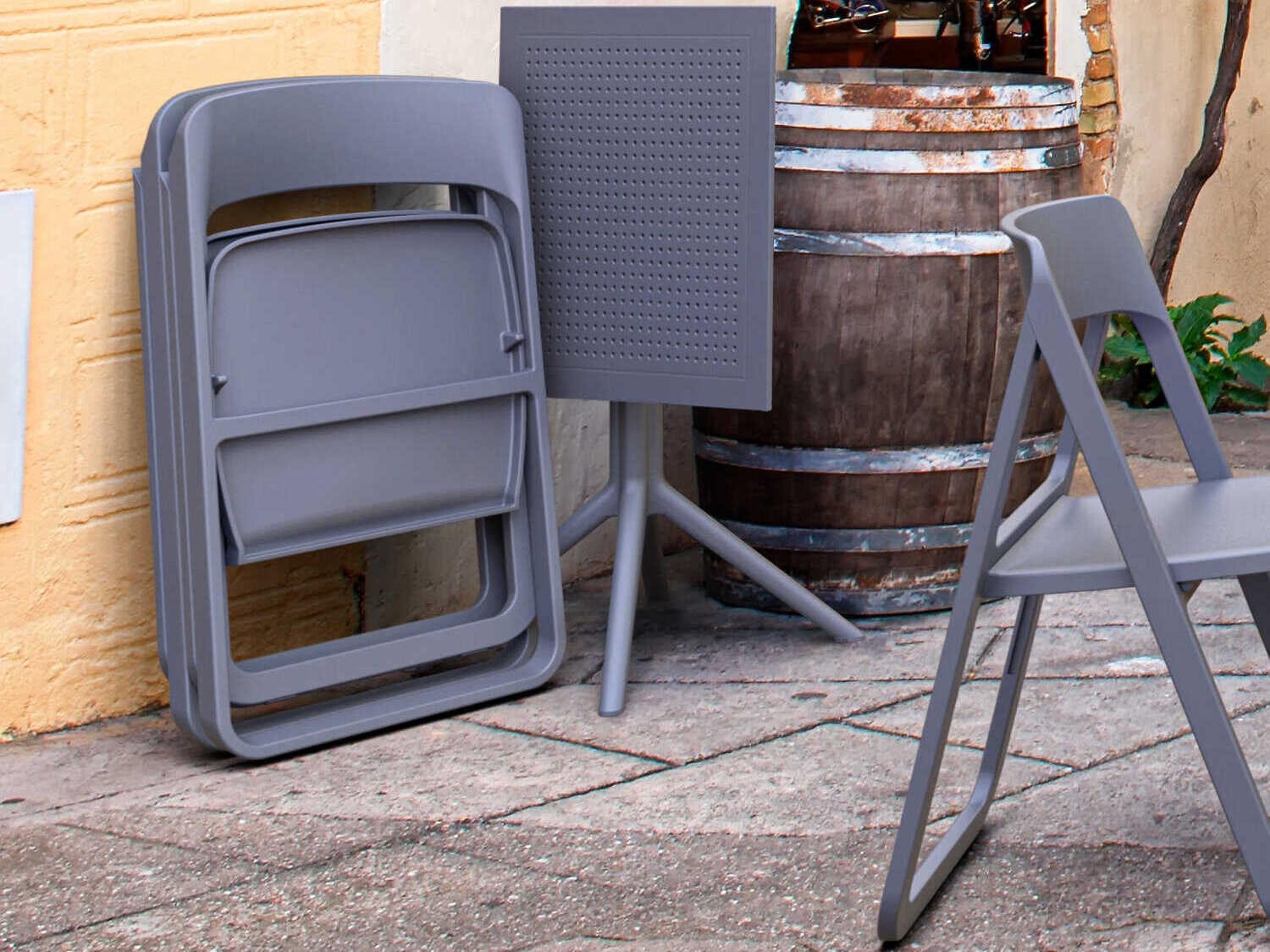 Compamia Dream Dark Gray Polypropylene Dining Set