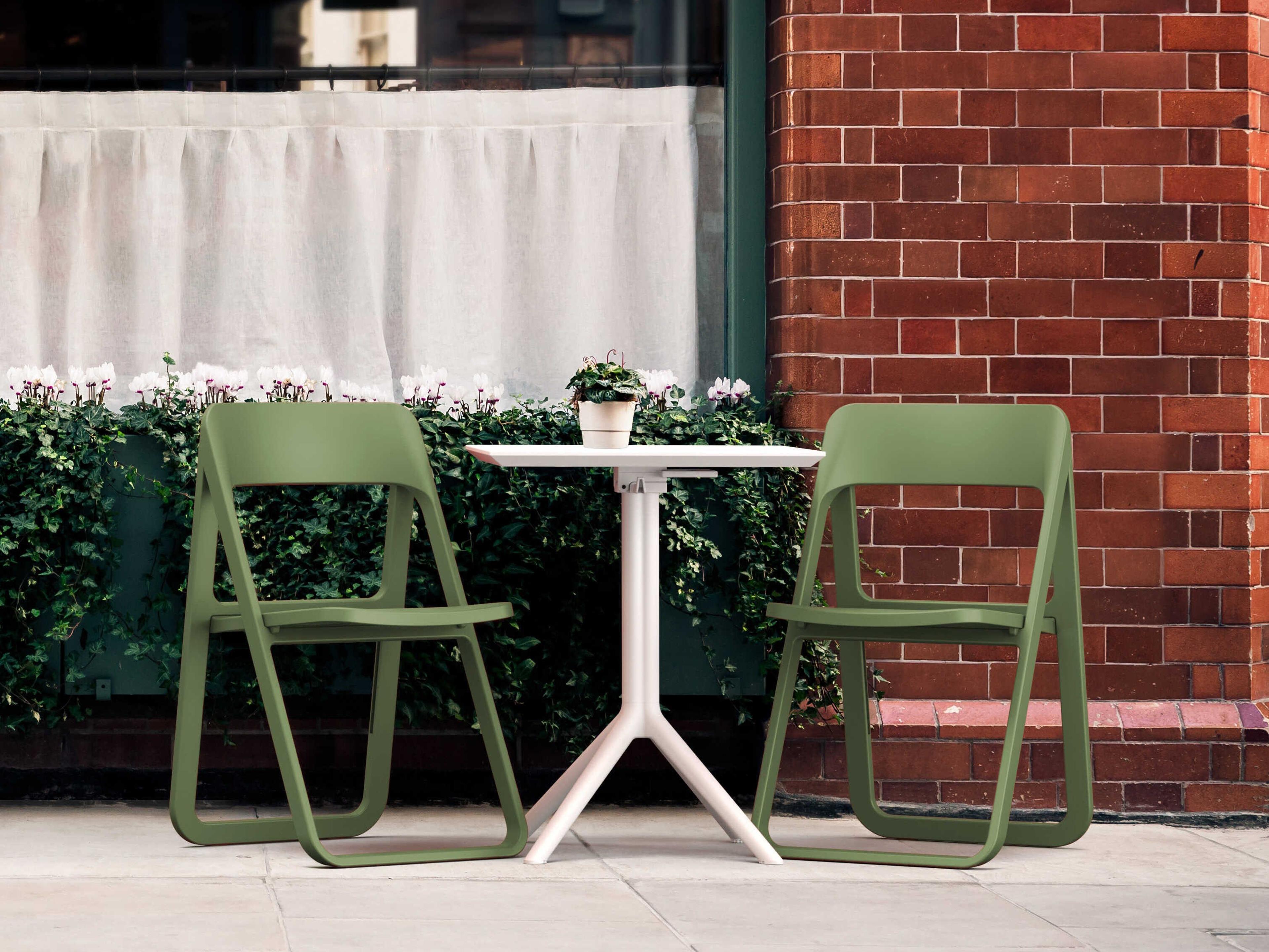 Dream Olive Green White Polypropylene Dining Set