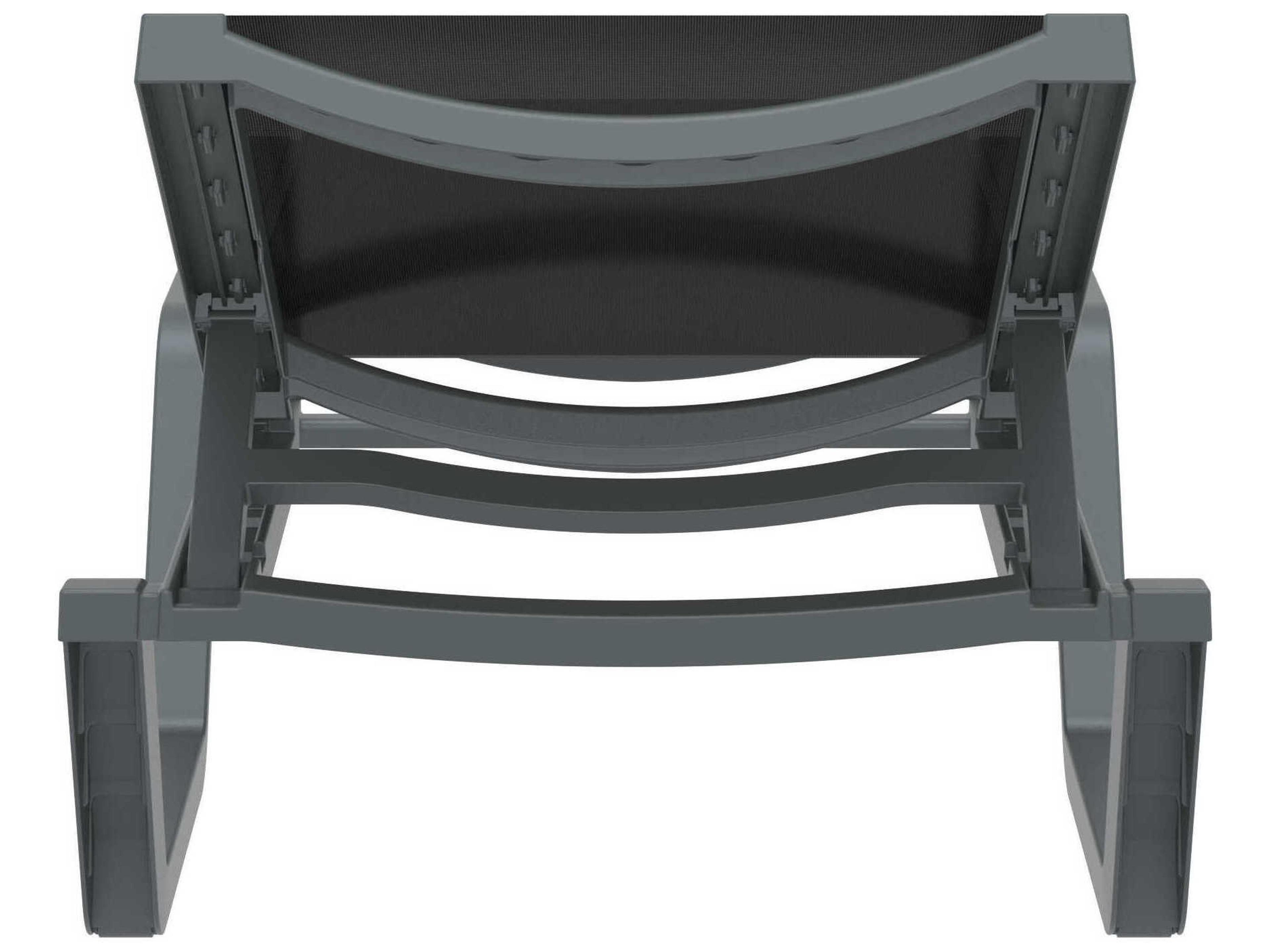 Compamia Rio Dark Gray Black Polypropylene Sling Chaise Lounge