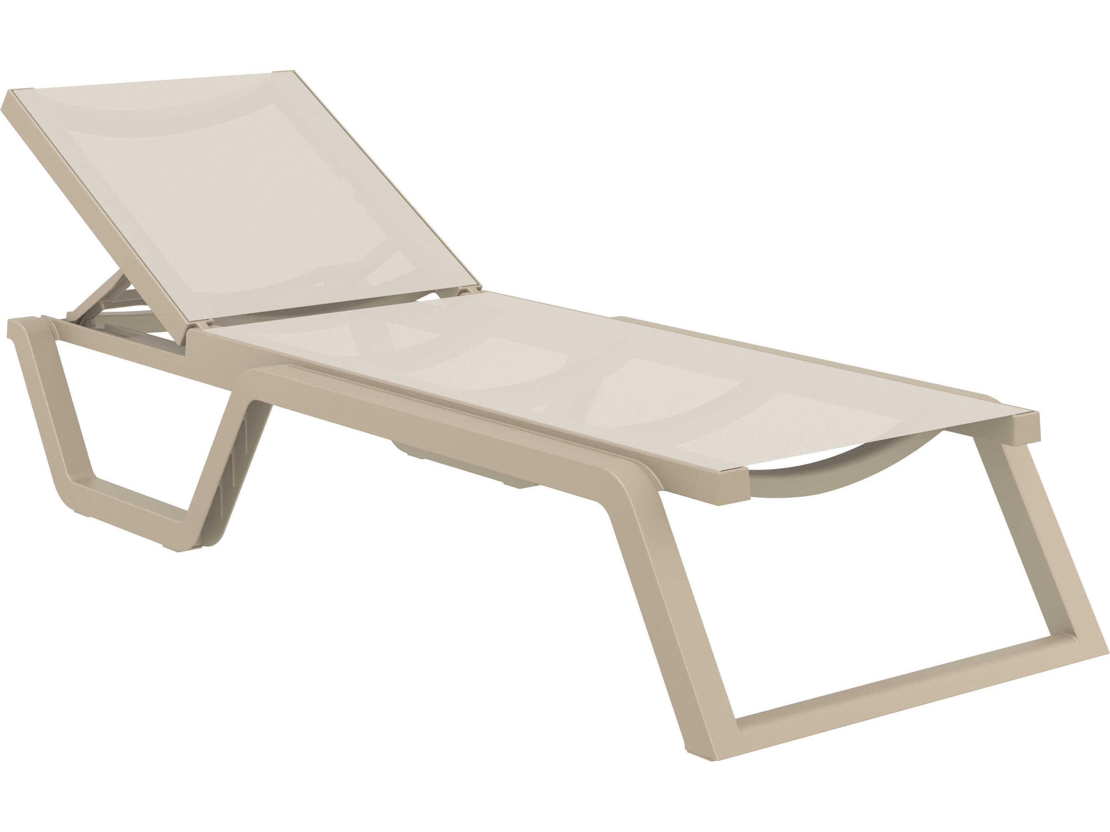 Rio Taupe Polypropylene Sling Chaise Lounge