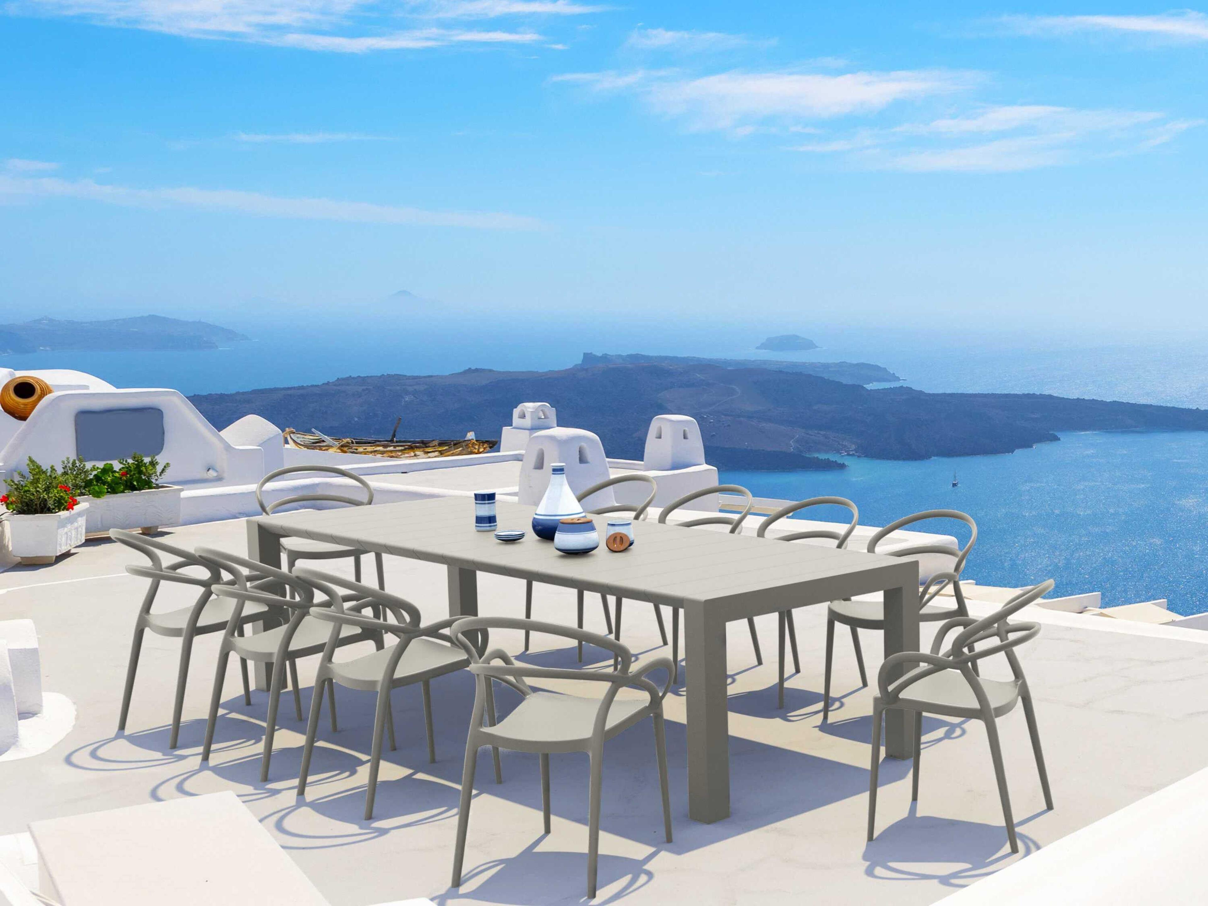 Mila Taupe Resin Dining Set