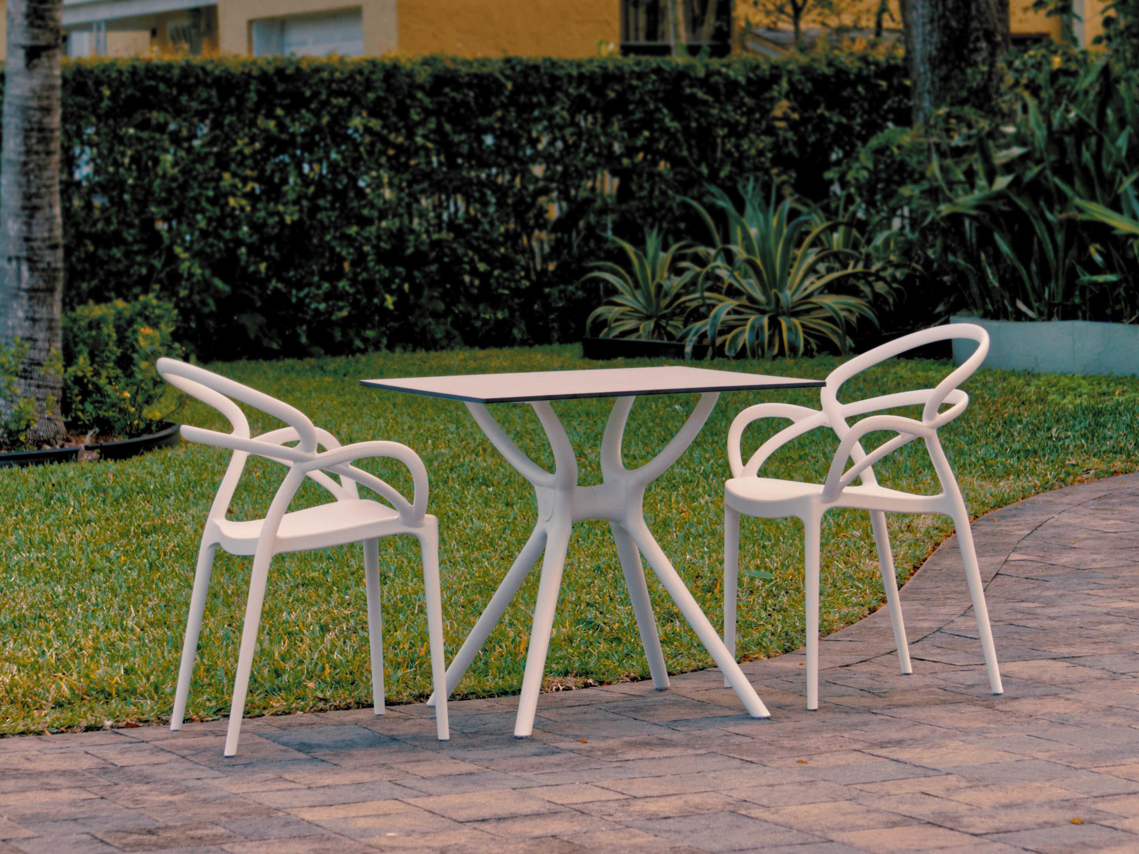 Mila White Polypropylene Dining Set