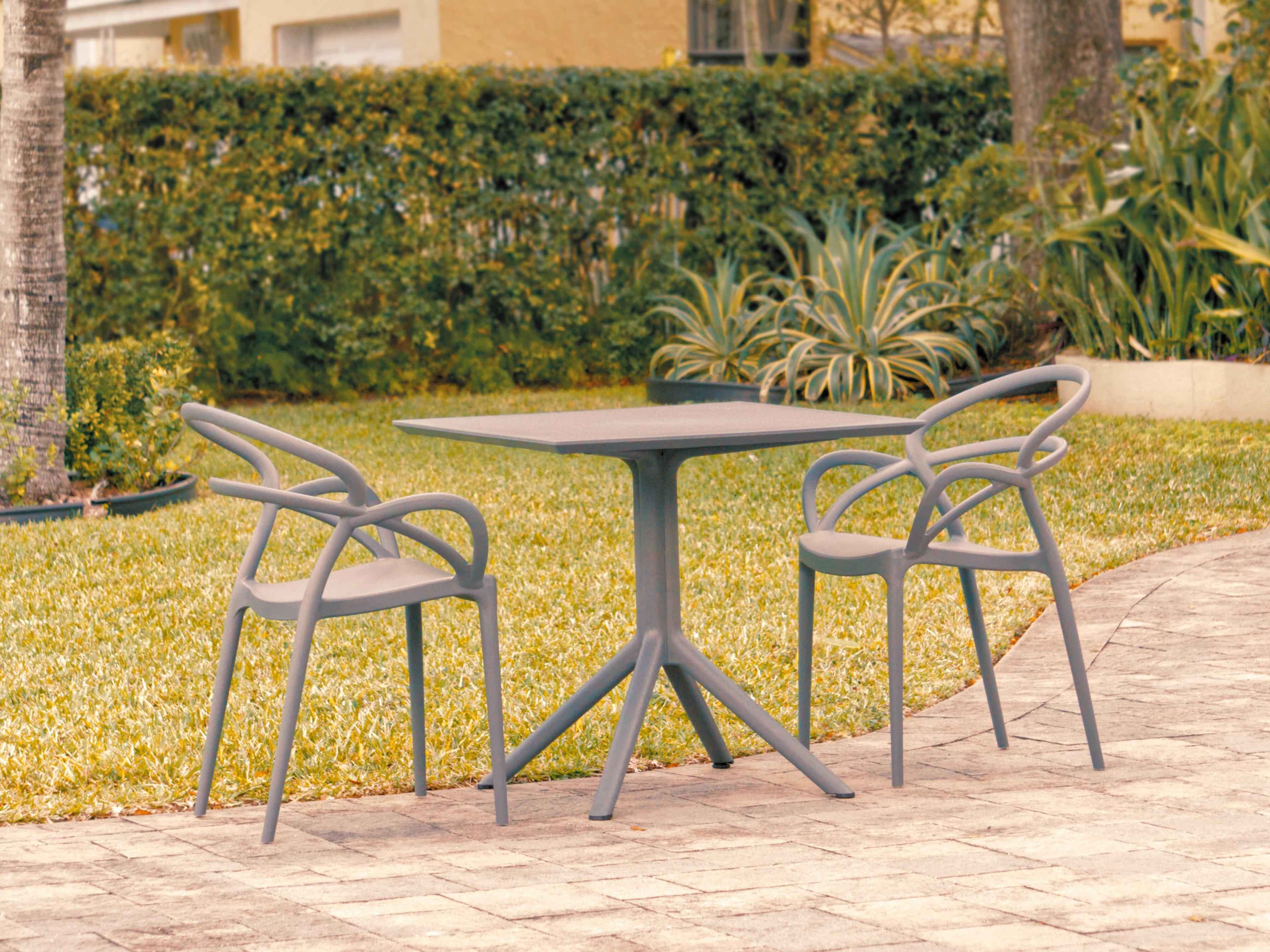 Mila Dark Gray Polypropylene Dining Set