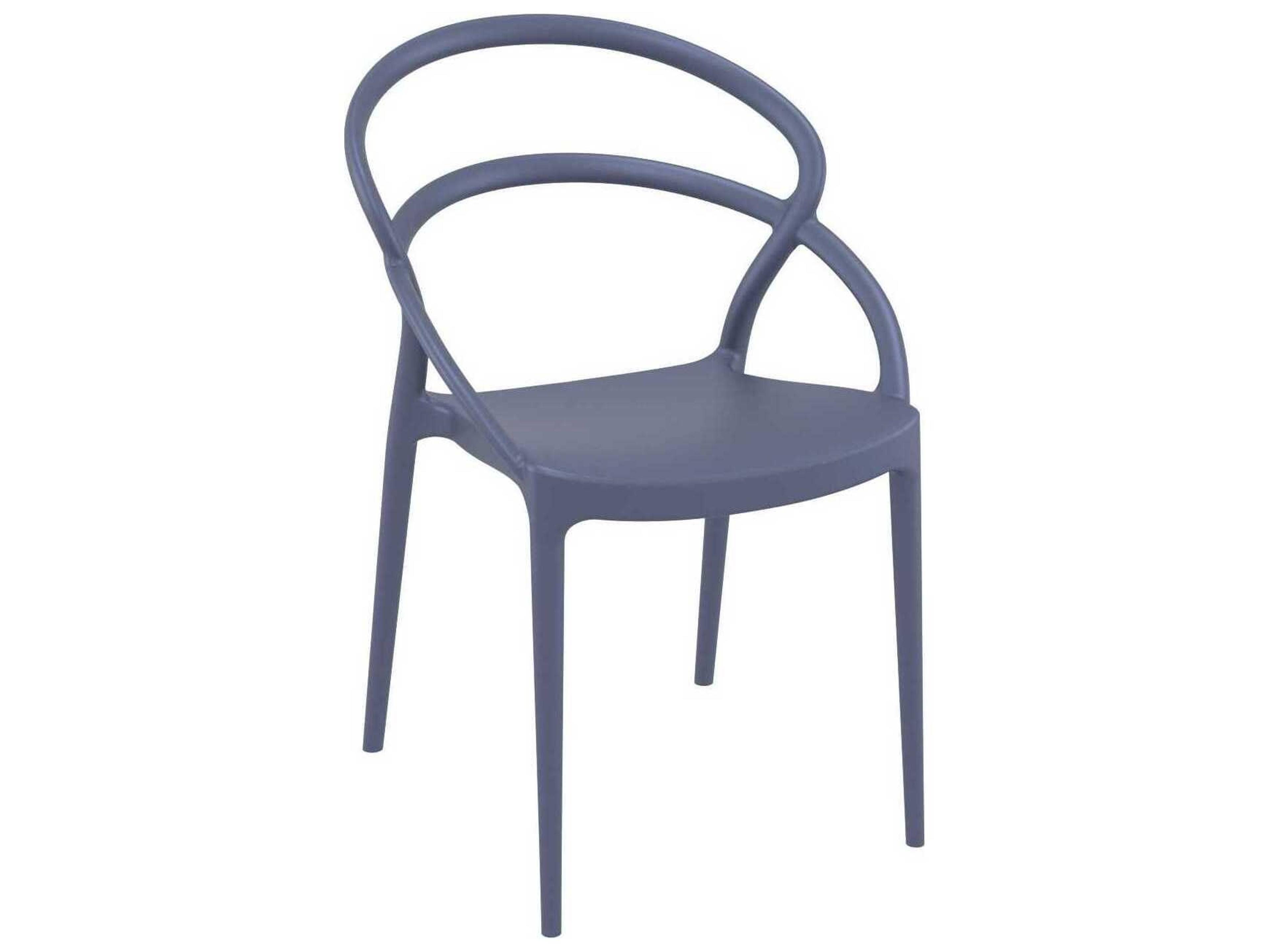 Pia Dark Gray Resin Dining Chair