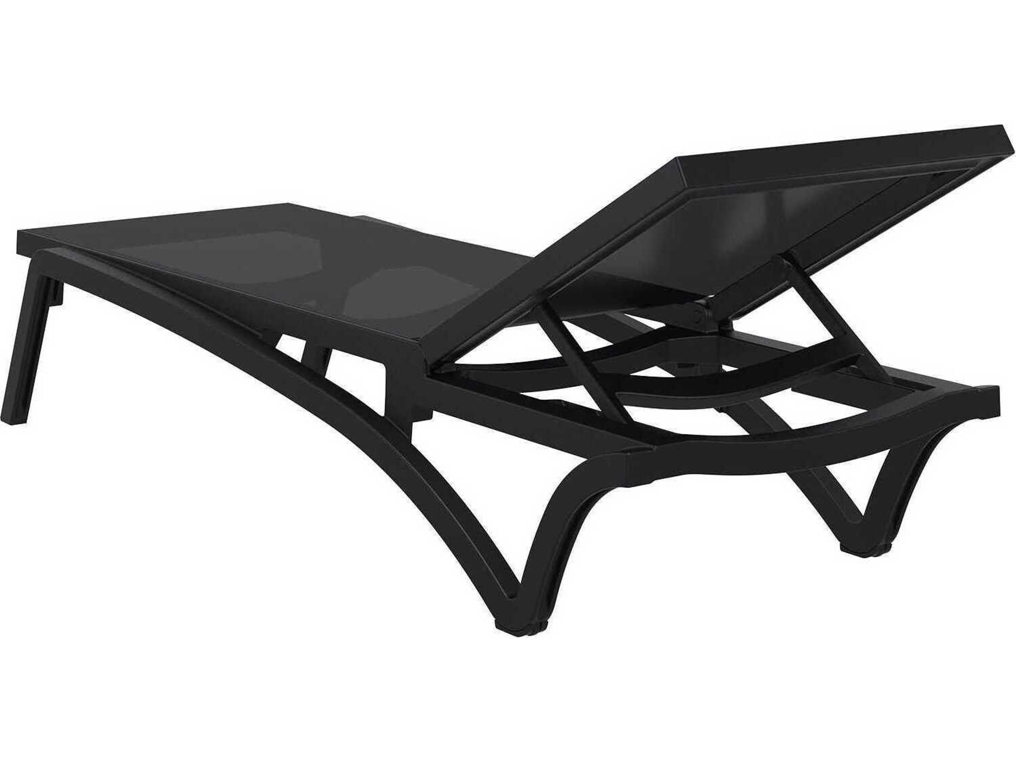 Compamia Pacific Black Resin Sling Chaise Lounge