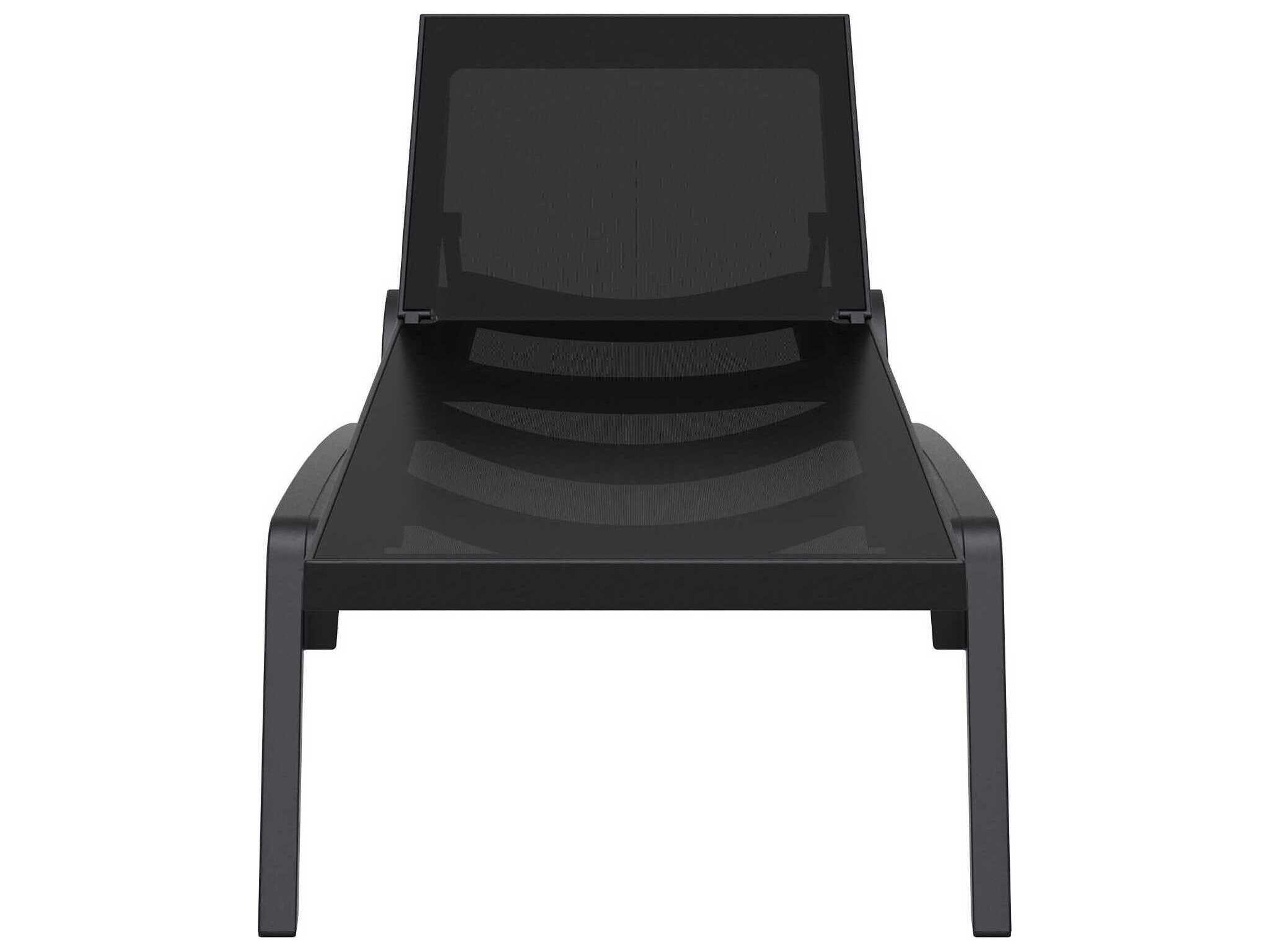 Compamia Pacific Black Resin Sling Chaise Lounge