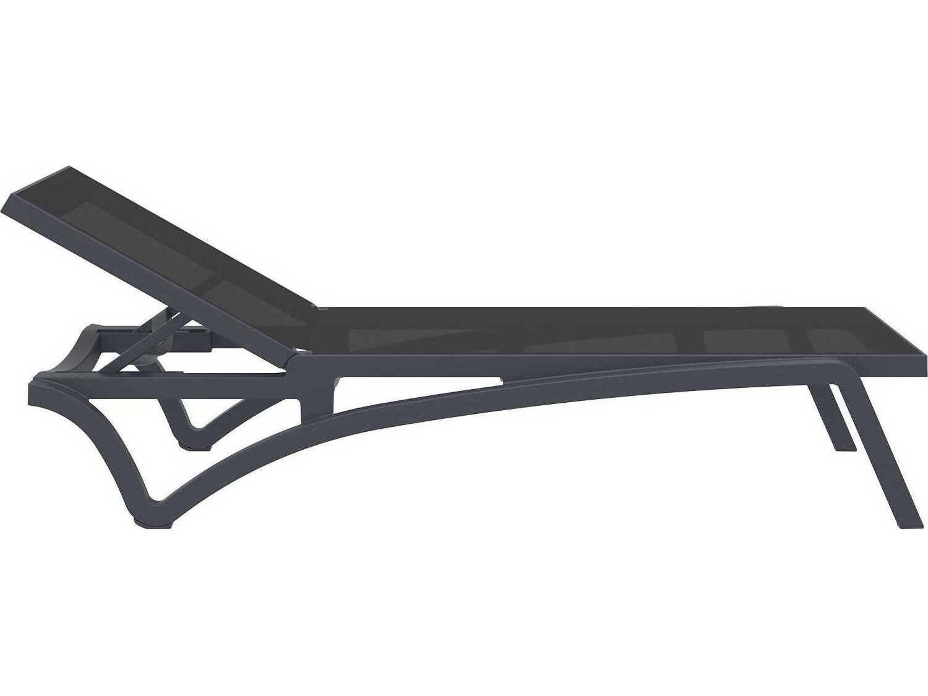 Compamia Pacific Dark Gray Black Resin Sling Chaise Lounge