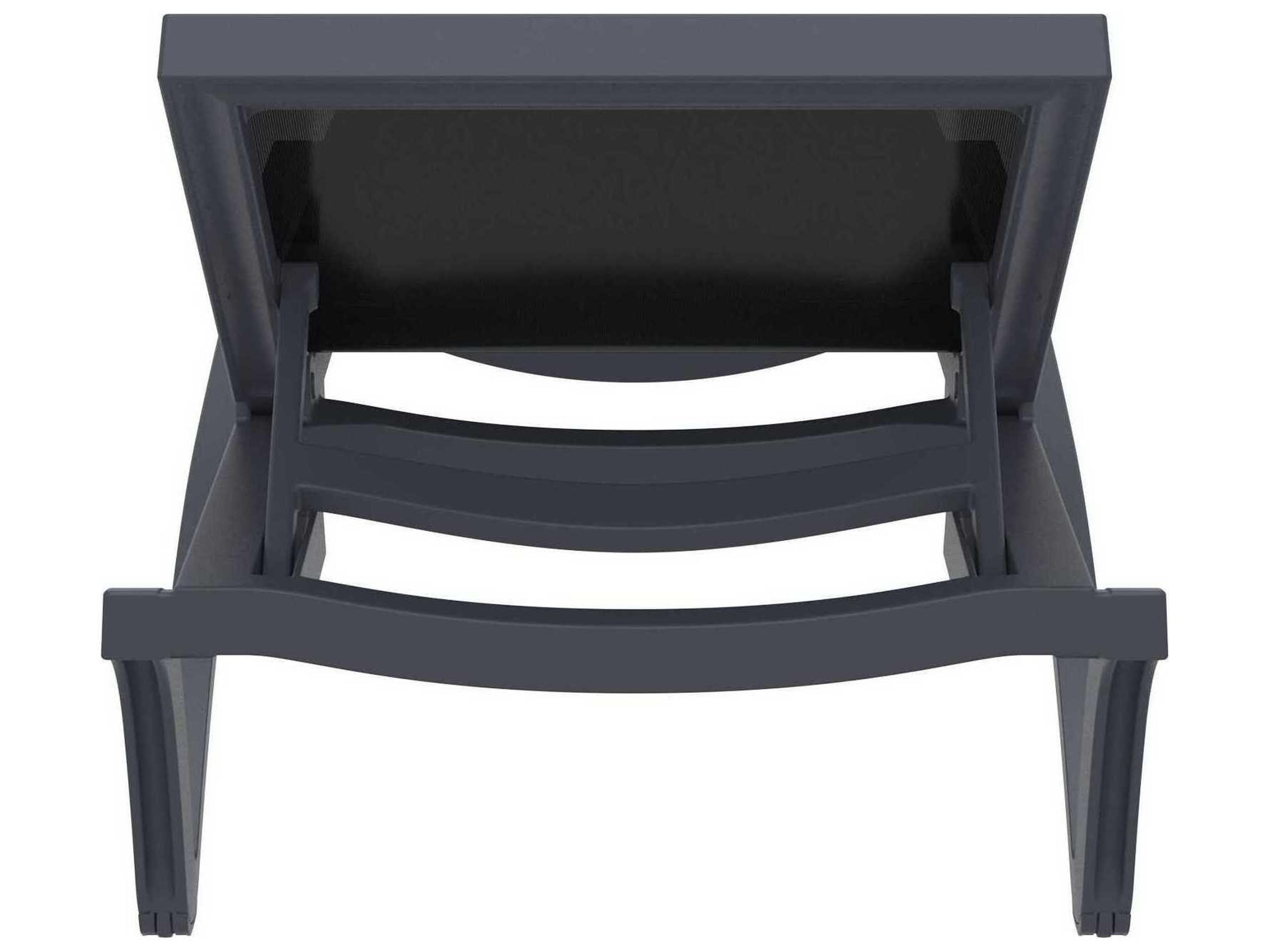 Compamia Pacific Dark Gray Black Resin Sling Chaise Lounge