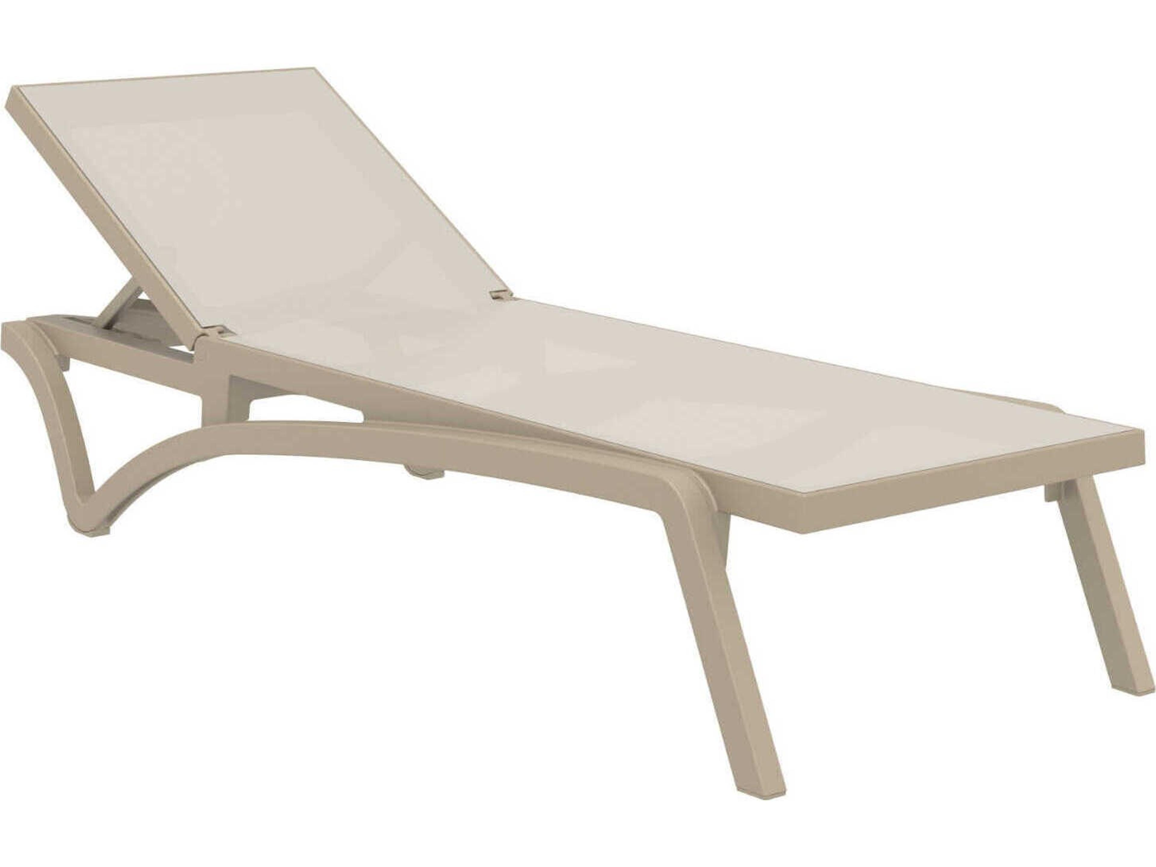 Pacific Taupe Resin Sling Chaise Lounge