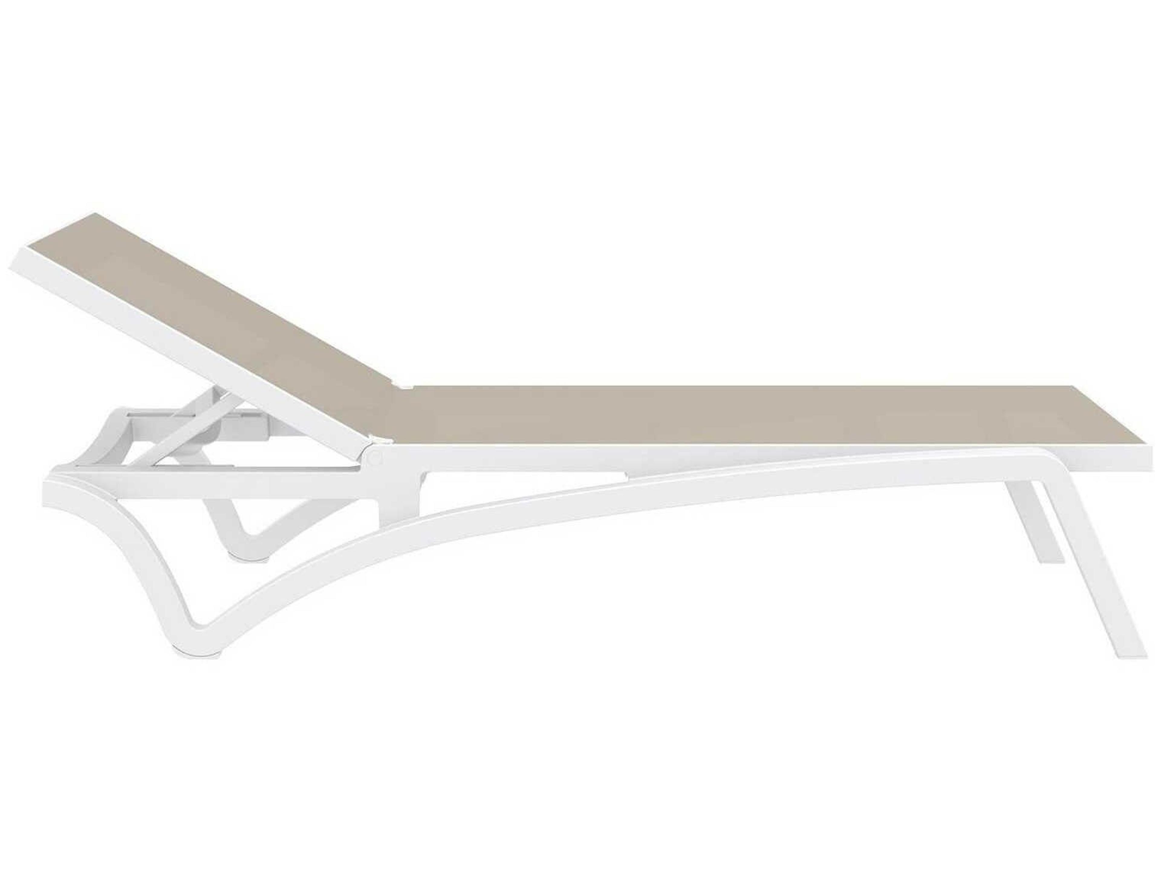 Compamia Pacific White Taupe Resin Sling Chaise Lounge