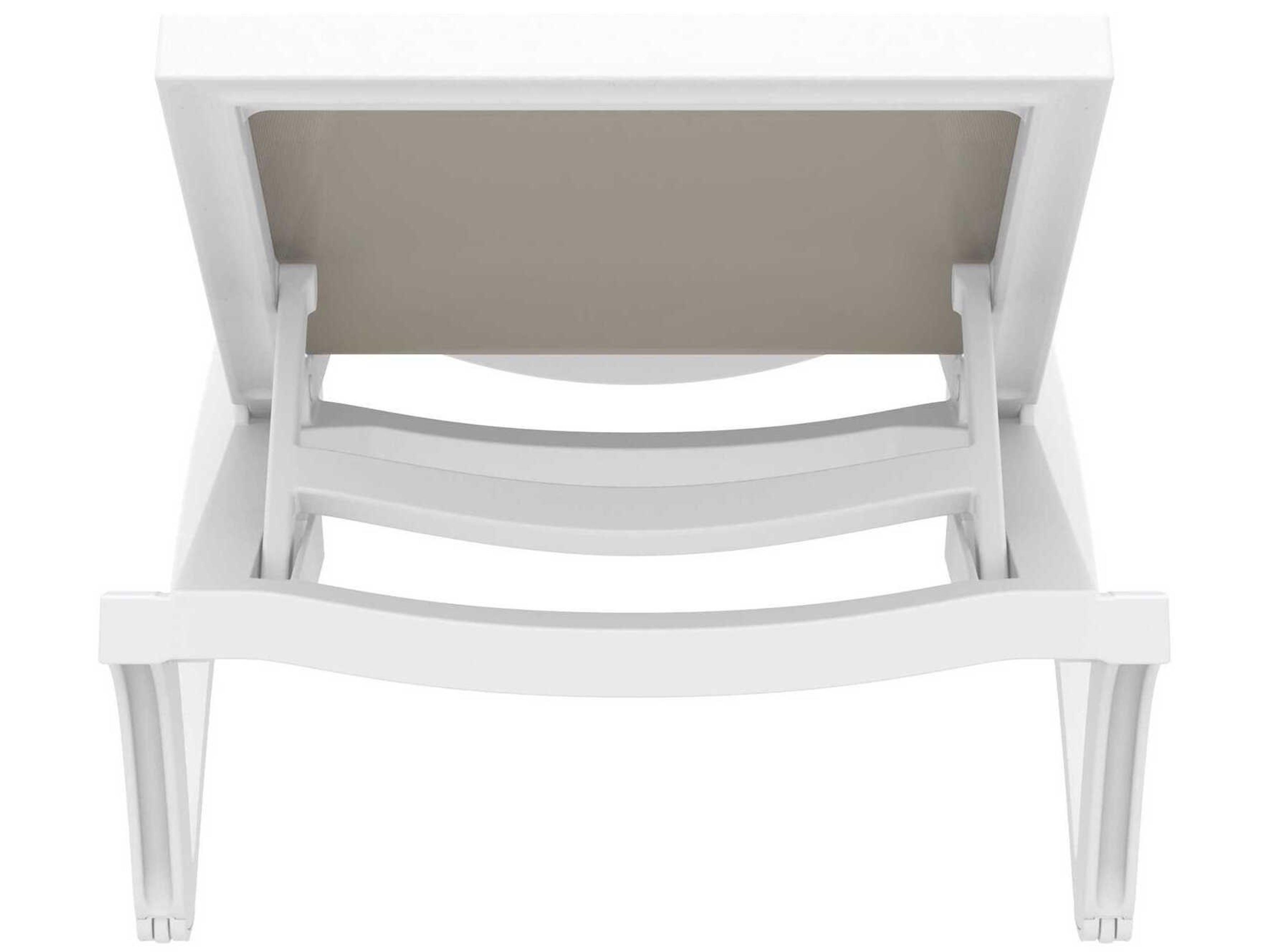 Compamia Pacific White Taupe Resin Sling Chaise Lounge