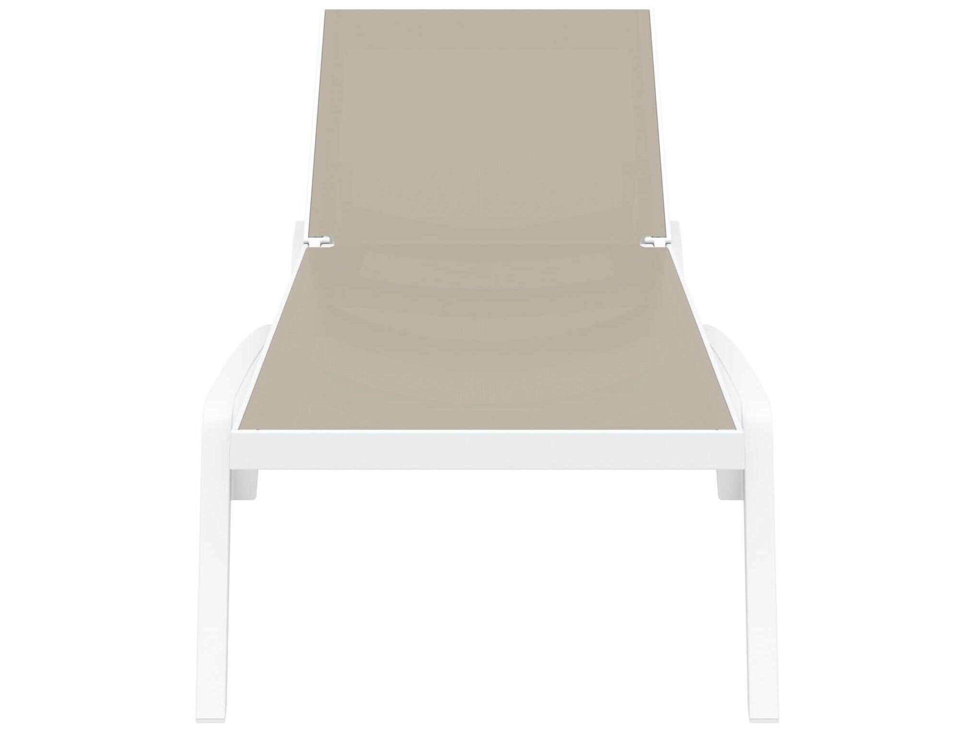 Compamia Pacific White Taupe Resin Sling Chaise Lounge
